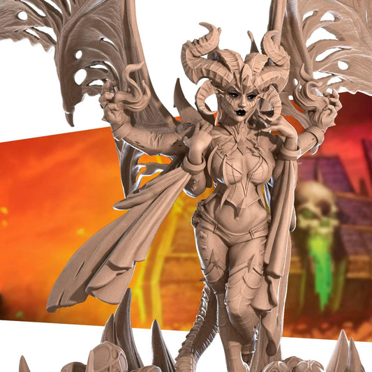 Marianne, Dungeon Boss Winged, Four-Armed Maiden, Demon | D&D Miniature TTRPG Character | Bite the Bullet - Tattles Told 3D