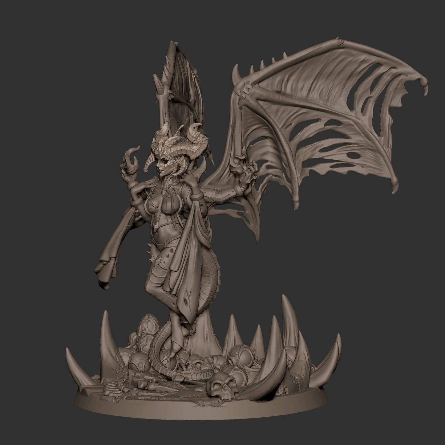 Marianne, Dungeon Boss Winged, Four-Armed Maiden, Demon | D&D Miniature TTRPG Character | Bite the Bullet - Tattles Told 3D