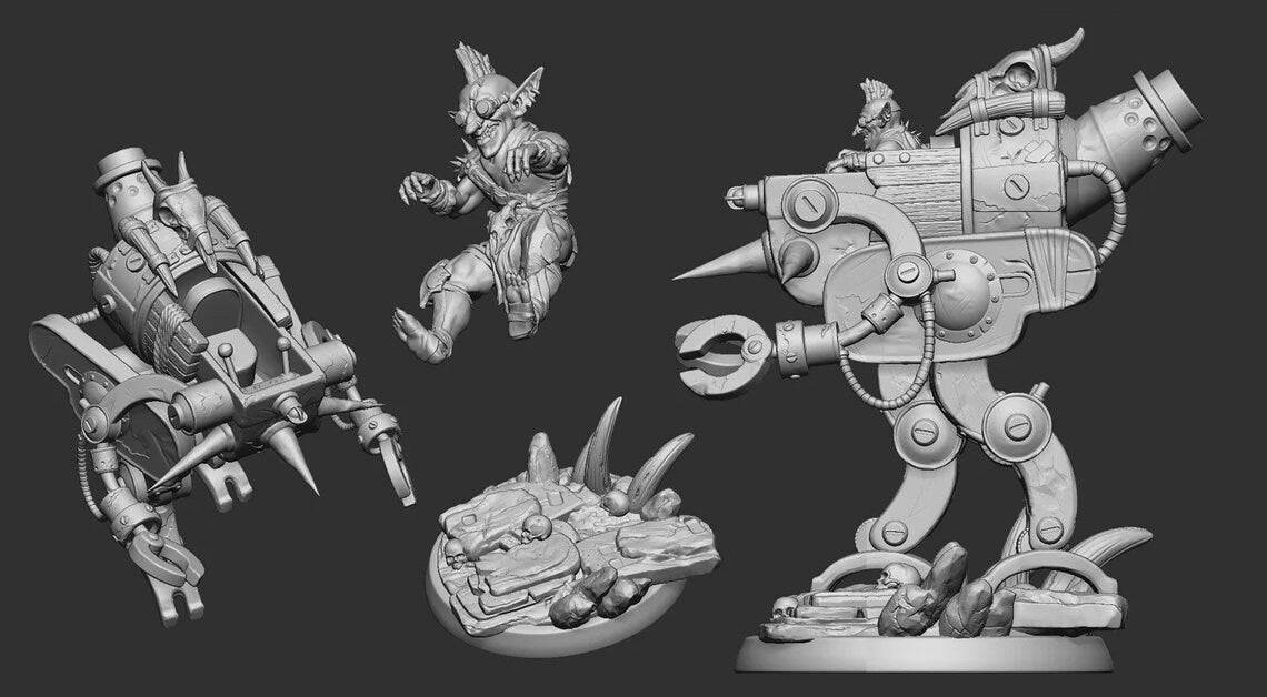 Mechanic Goblin | TTRPG Miniature | White Werewolf Tavern - Tattles Told 3D