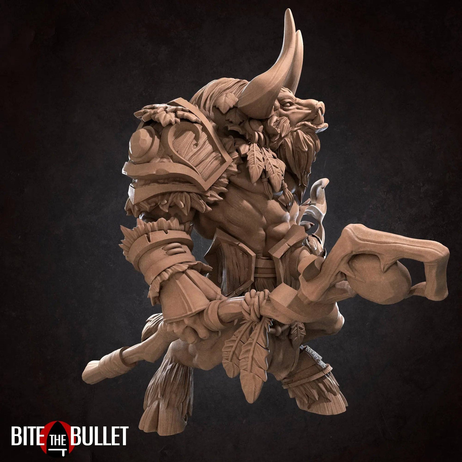 Minotaur Druid Shaman | D&D Miniature TTRPG Character | Bite the Bullet - Tattles Told 3D