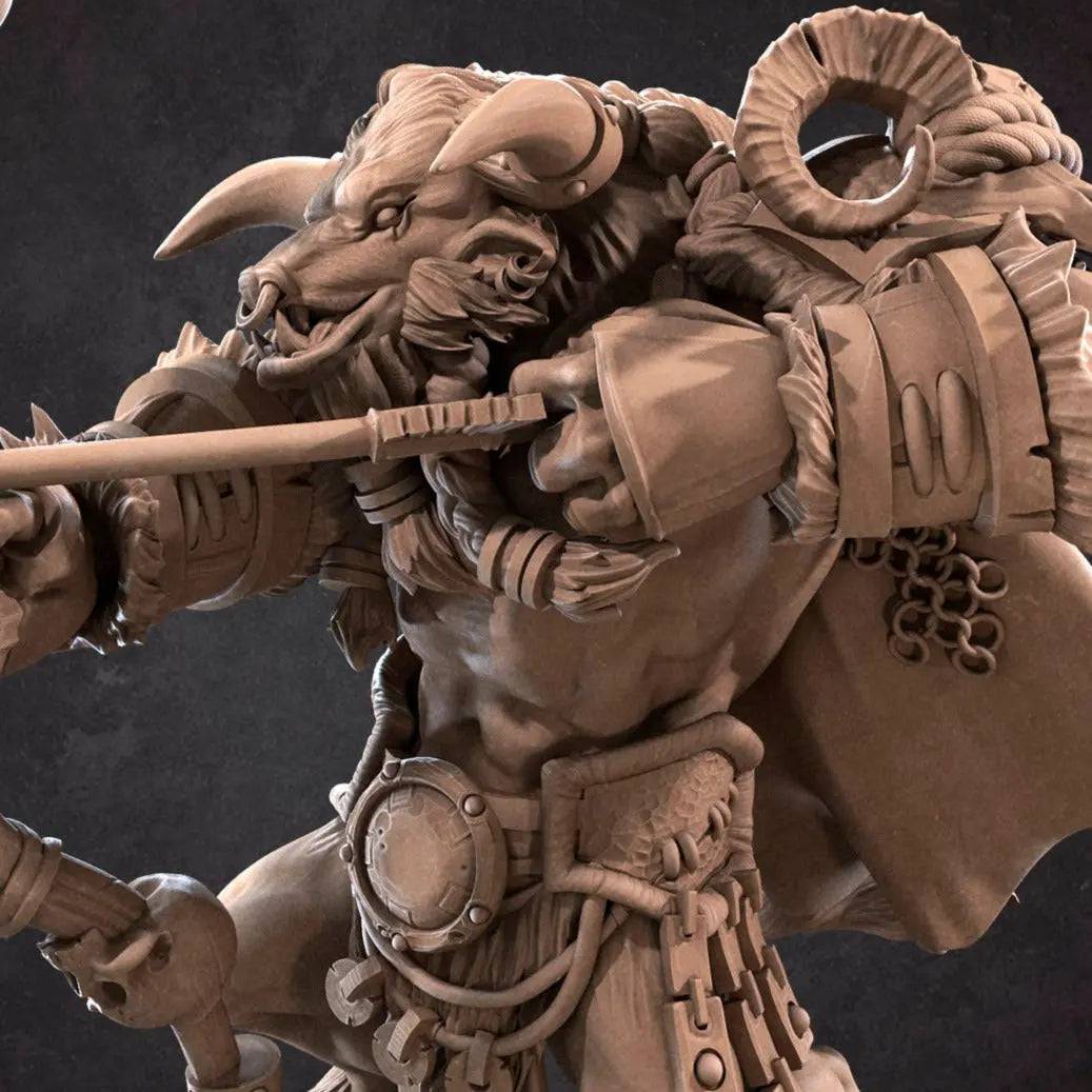 Minotaur Hunter Ranger | D&D Miniature TTRPG Character | Bite the Bullet - Tattles Told 3D