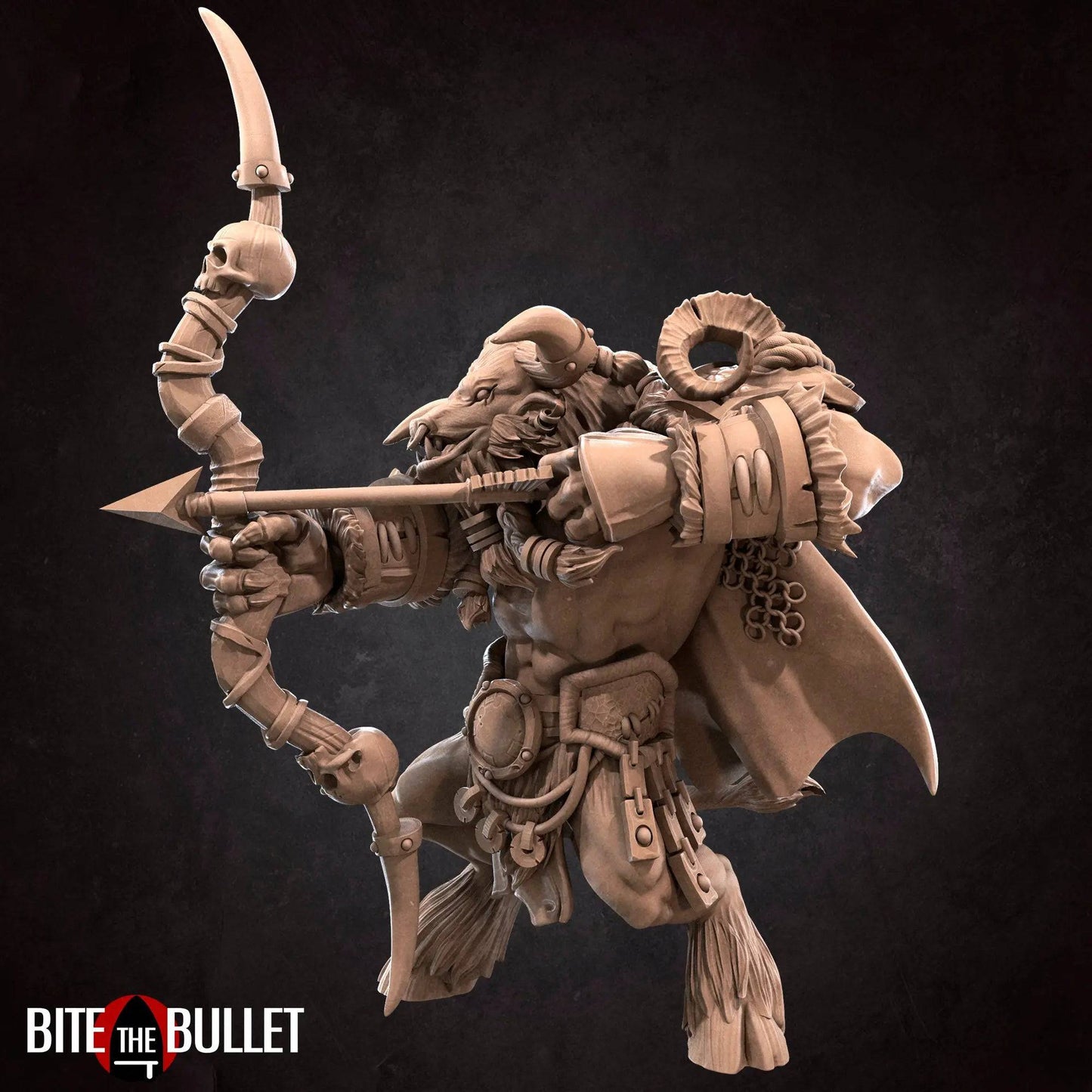 Minotaur Hunter Ranger | D&D Miniature TTRPG Character | Bite the Bullet - Tattles Told 3D