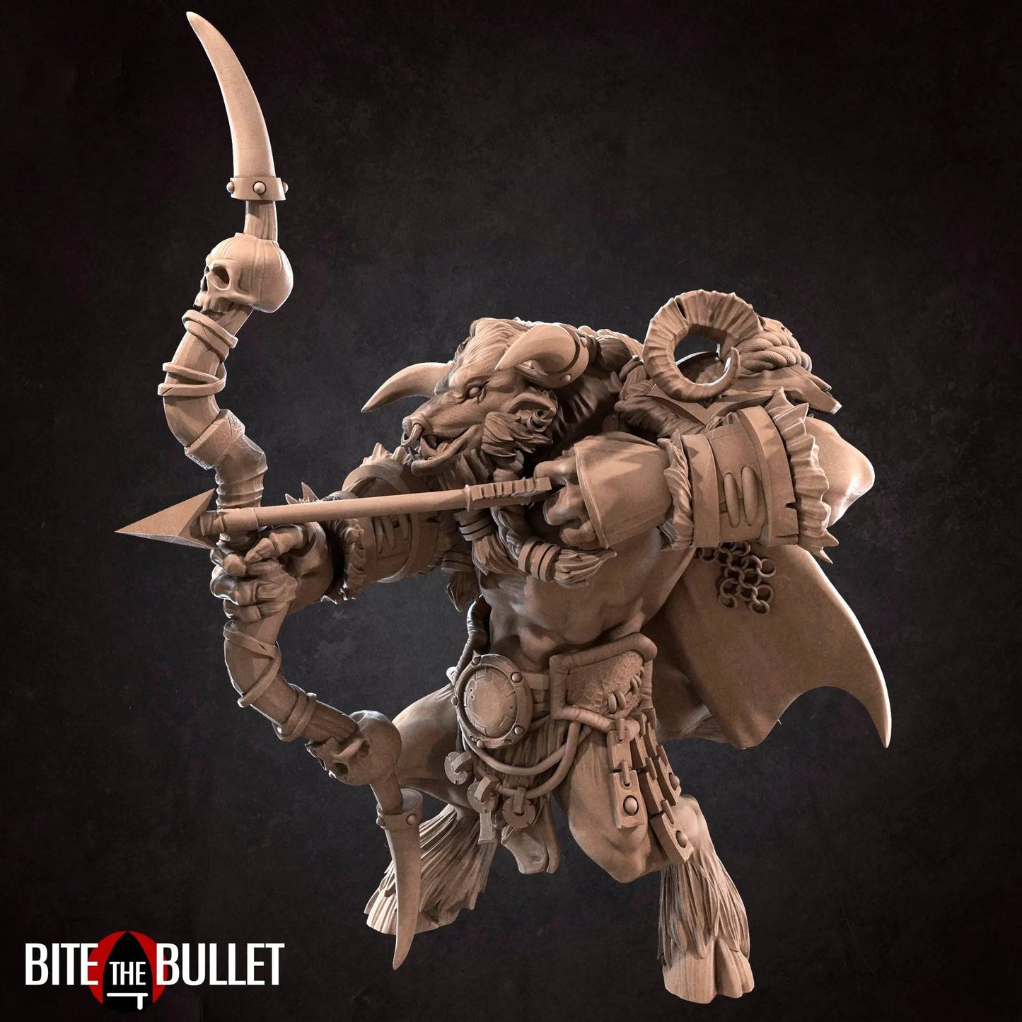 Minotaur Hunter Ranger | D&D Miniature TTRPG Character | Bite the Bullet - Tattles Told 3D