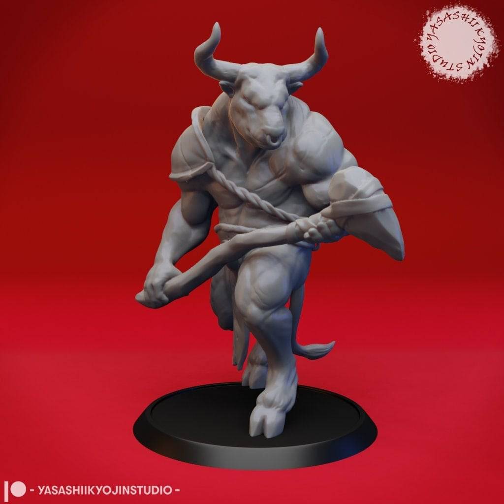 Minotaur | TTRPG Monster Miniature | Yasashii Kyojin Studio - Tattles Told 3D