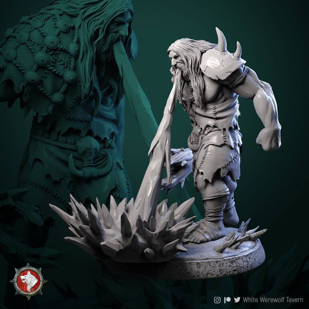 Mountain Giants | TTRPG Miniature | White Werewolf Tavern - Tattles Told 3D