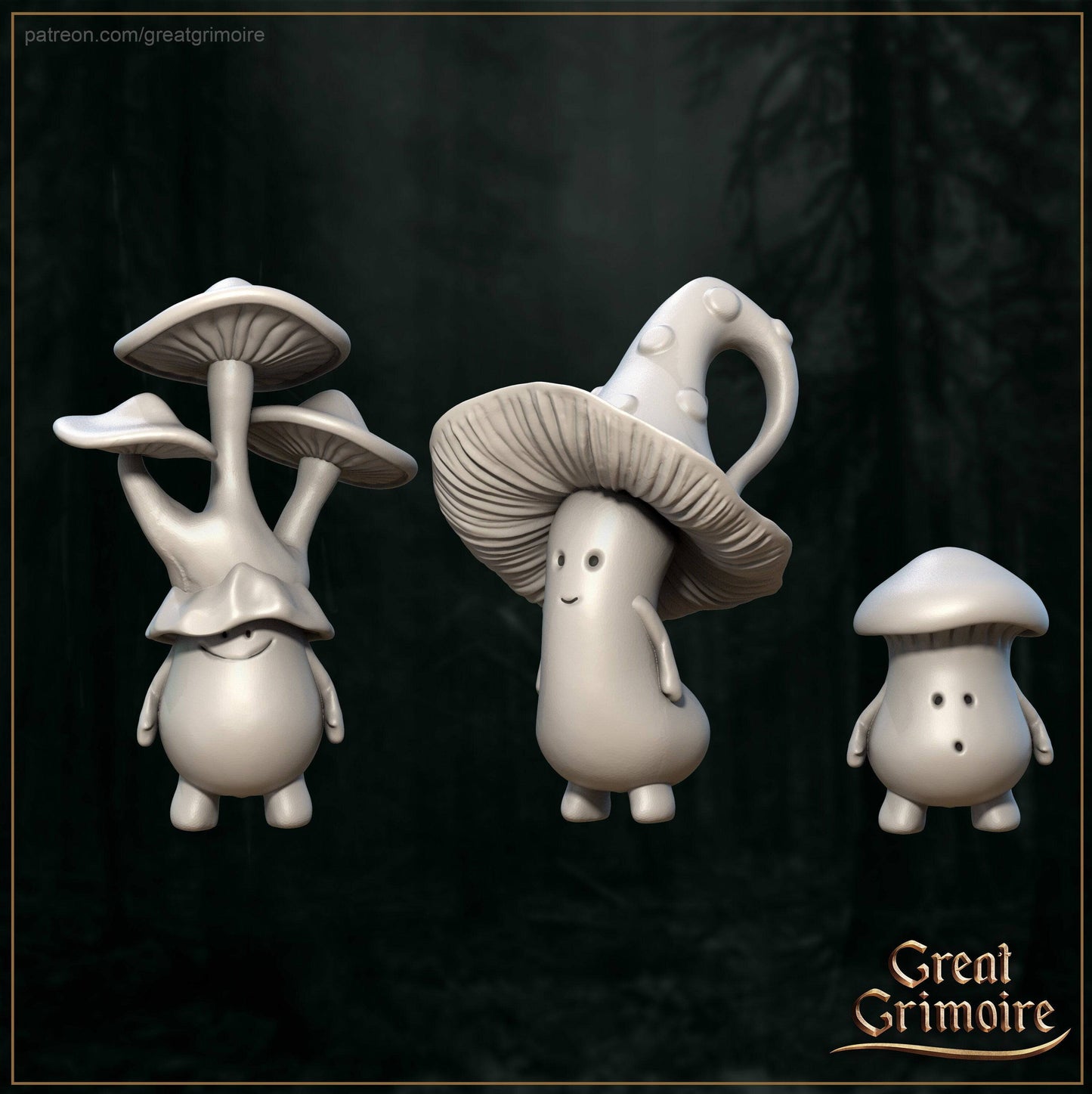 Mushrooms | TTRPG Miniature | Great Grimoire - Tattles Told 3D