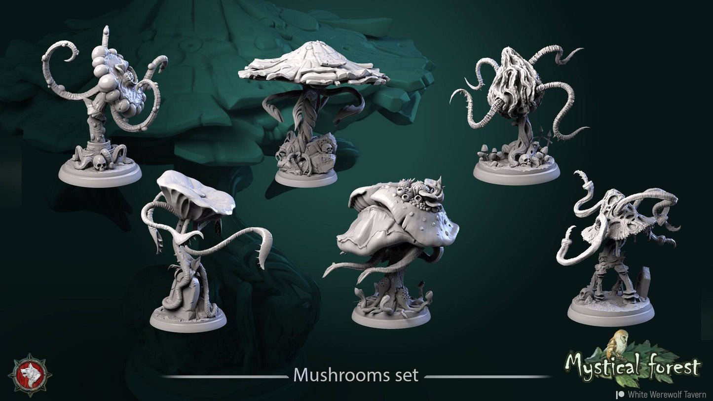 Mushrooms | TTRPG Miniature | White Werewolf Tavern - Tattles Told 3D