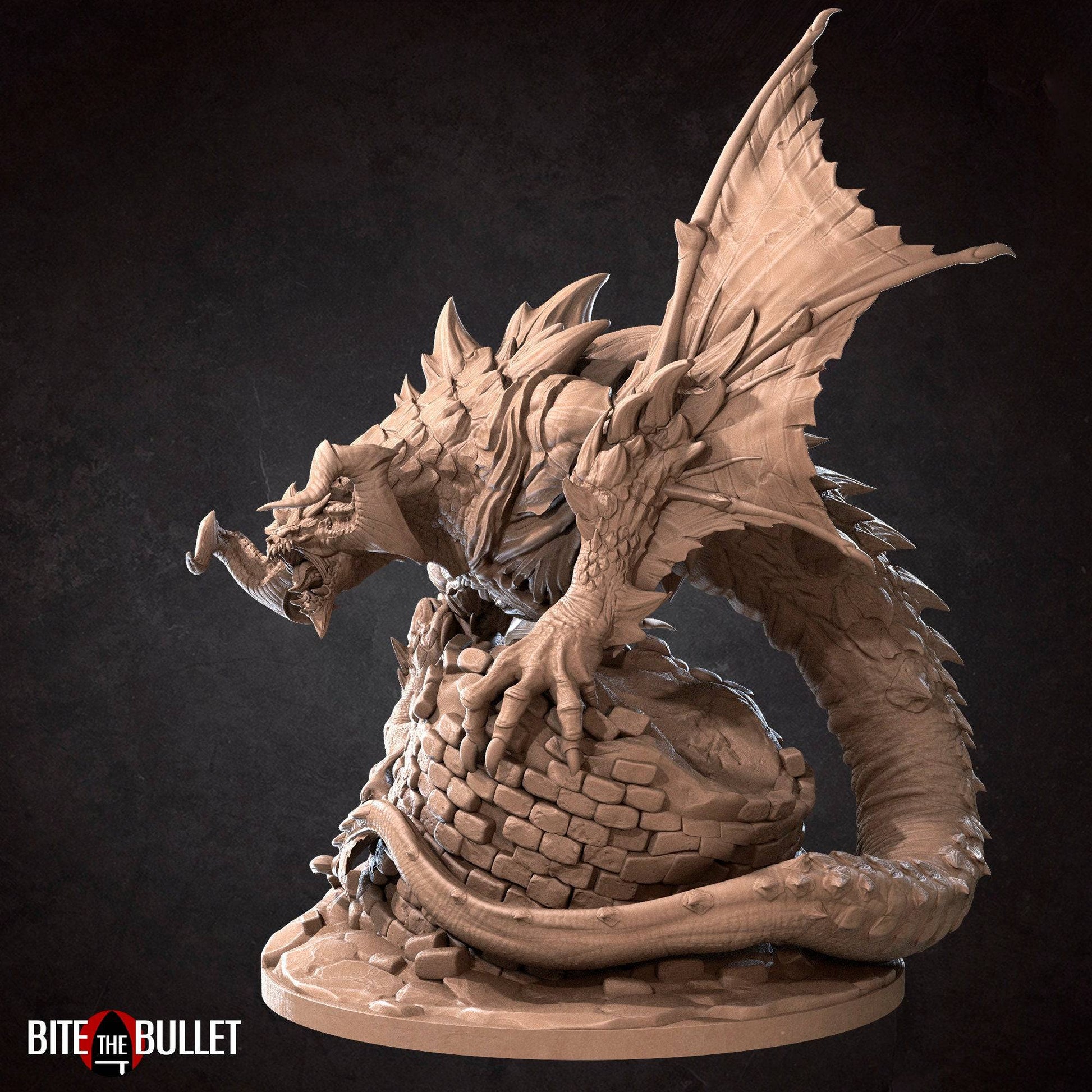 Nightfall the Corrupted Wyvern | D&D Miniature TTRPG Character | Bite the Bullet - Tattles Told 3D