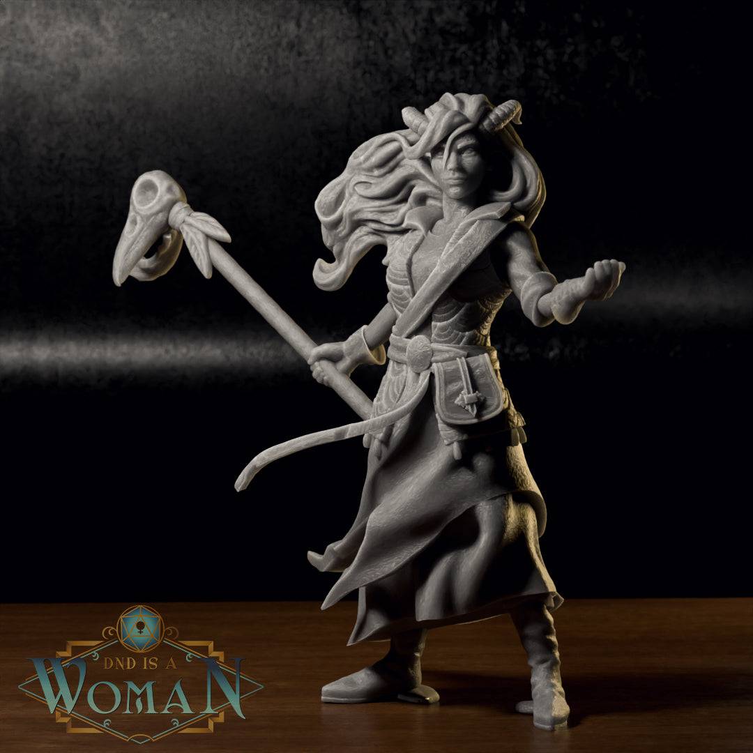 Nithlia, Tiefling Warlock 2 | D&D Miniature TTRPG Character | DND is a Woman - Tattles Told 3D
