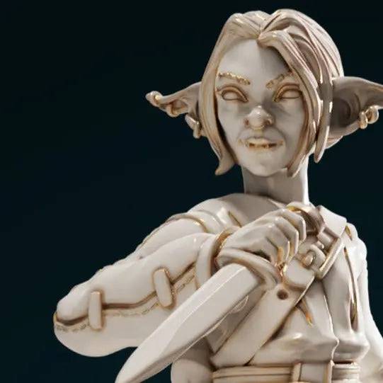 Nulsai, Goblin Rogue Thief | D&D Miniature TTRPG Character | DND is a Woman - Tattles Told 3D
