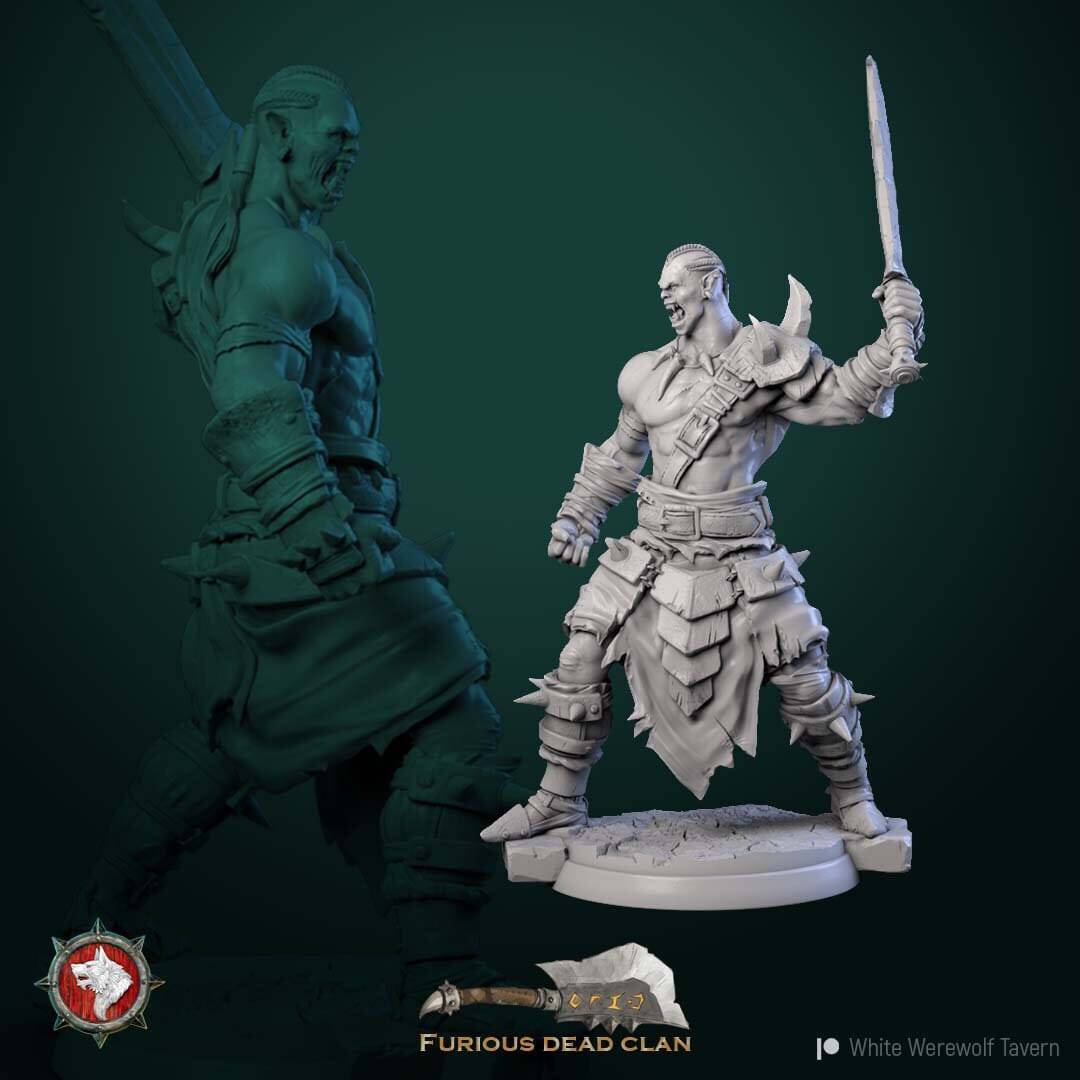 Orc Warriors | TTRPG Miniature | White Werewolf Tavern - Tattles Told 3D