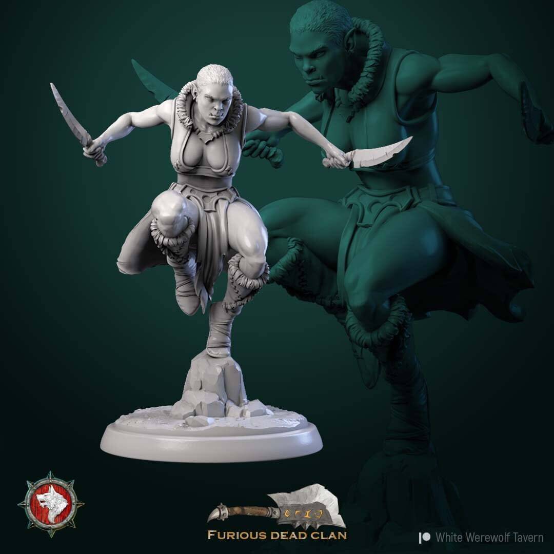 Orcs Assassins | TTRPG Miniature | White Werewolf Tavern - Tattles Told 3D