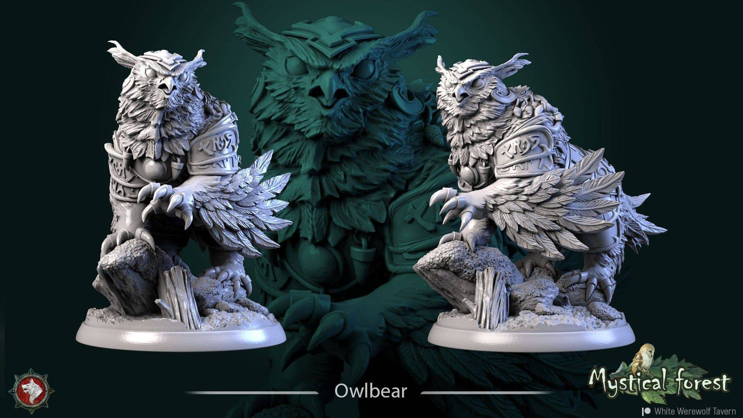 Owlbear | TTRPG Miniature | White Werewolf Tavern - Tattles Told 3D