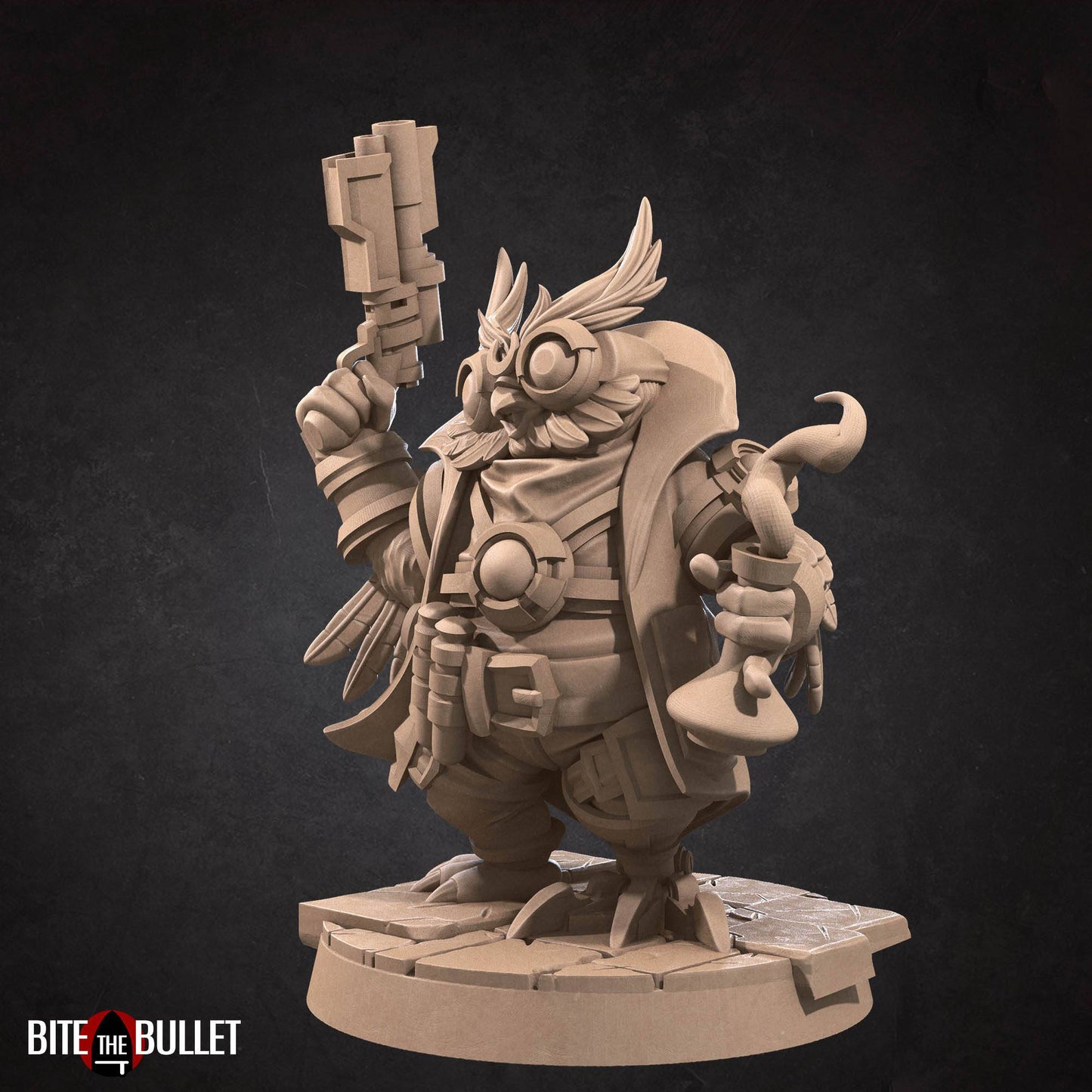 Owlfolk Artificer | D&D Miniature TTRPG Character | Bite the Bullet - Tattles Told 3D