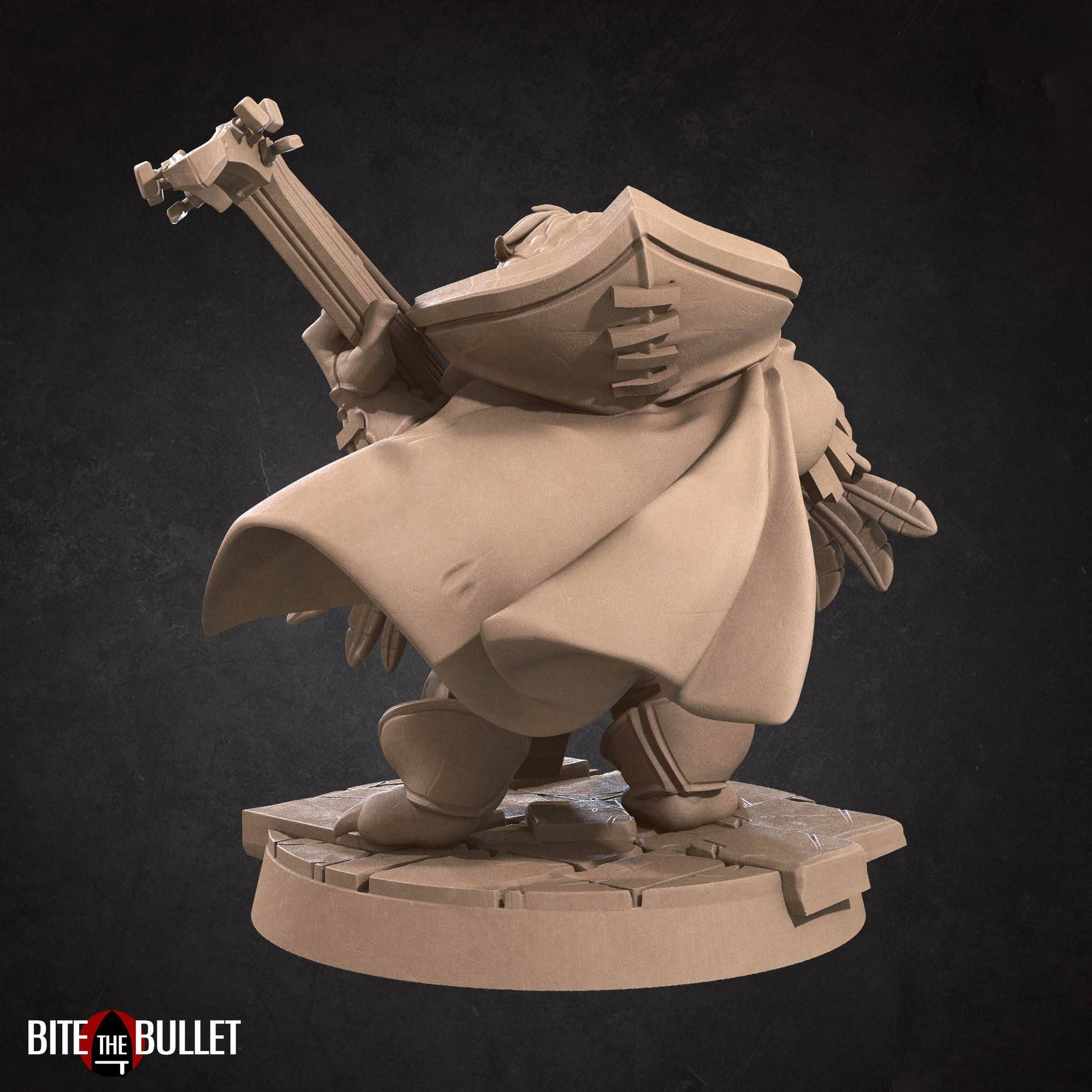 Owlfolk Bard | D&D Miniature TTRPG Character | Bite the Bullet - Tattles Told 3D