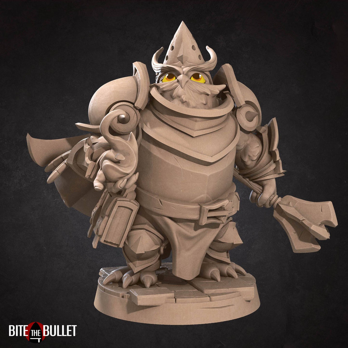 Owlfolk Cleric | D&D Miniature TTRPG Character | Bite the Bullet - Tattles Told 3D