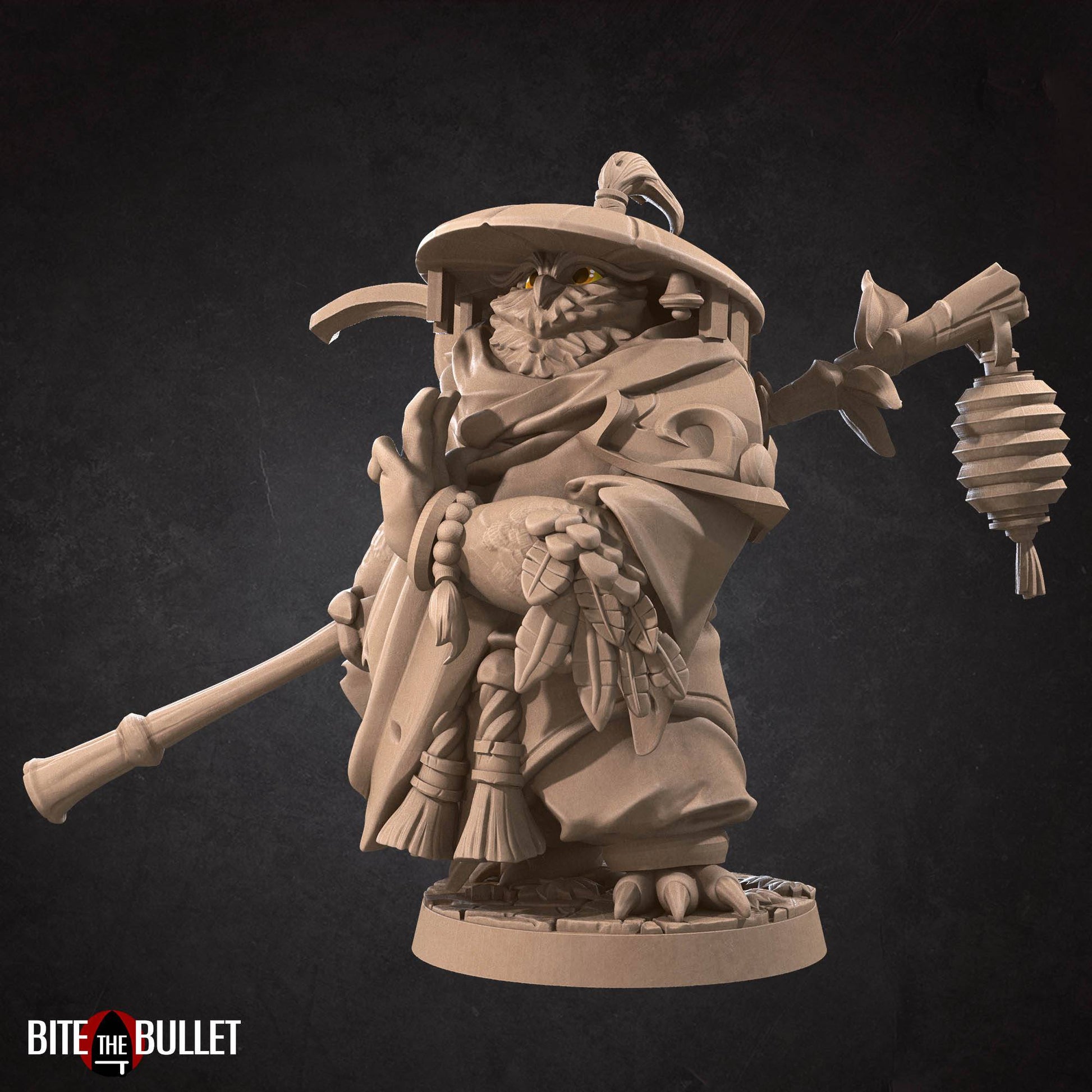 Owlfolk Monk | D&D Miniature TTRPG Character | Bite the Bullet - Tattles Told 3D