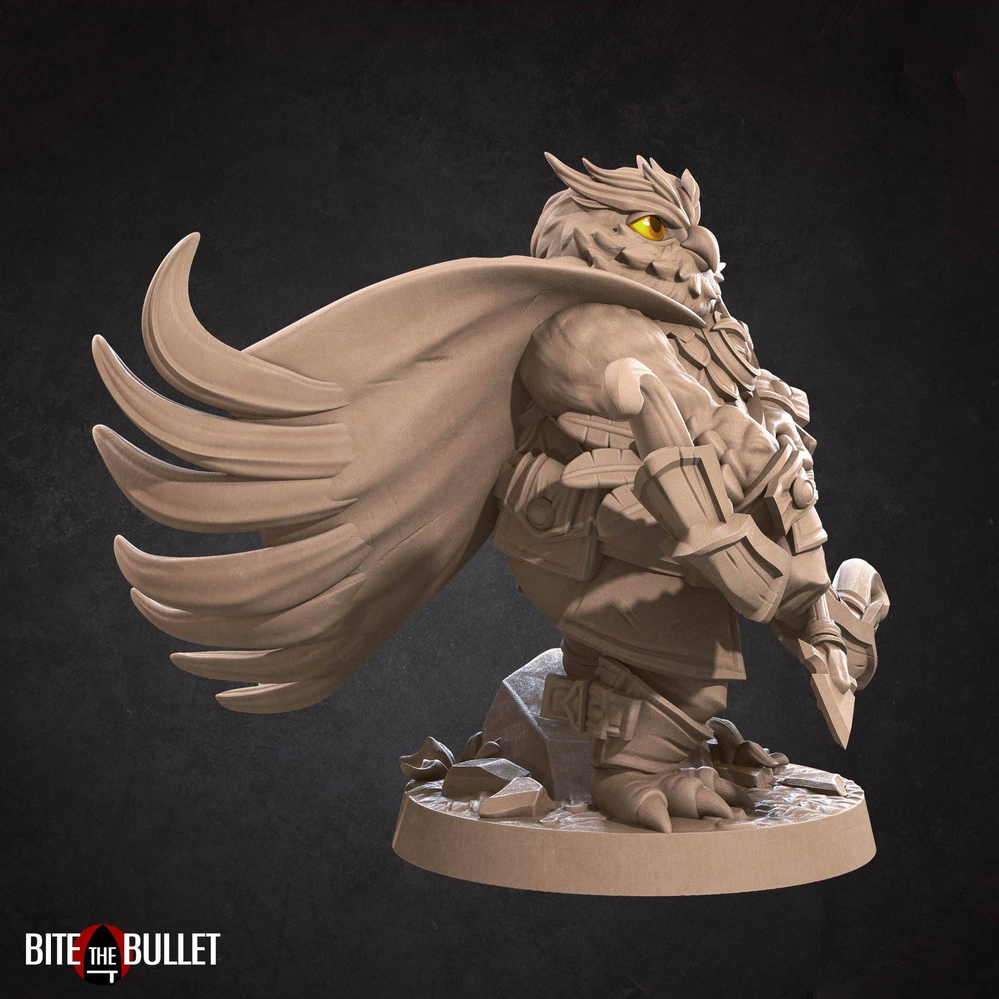 Owlfolk Ranger | D&D Miniature TTRPG Character | Bite the Bullet - Tattles Told 3D