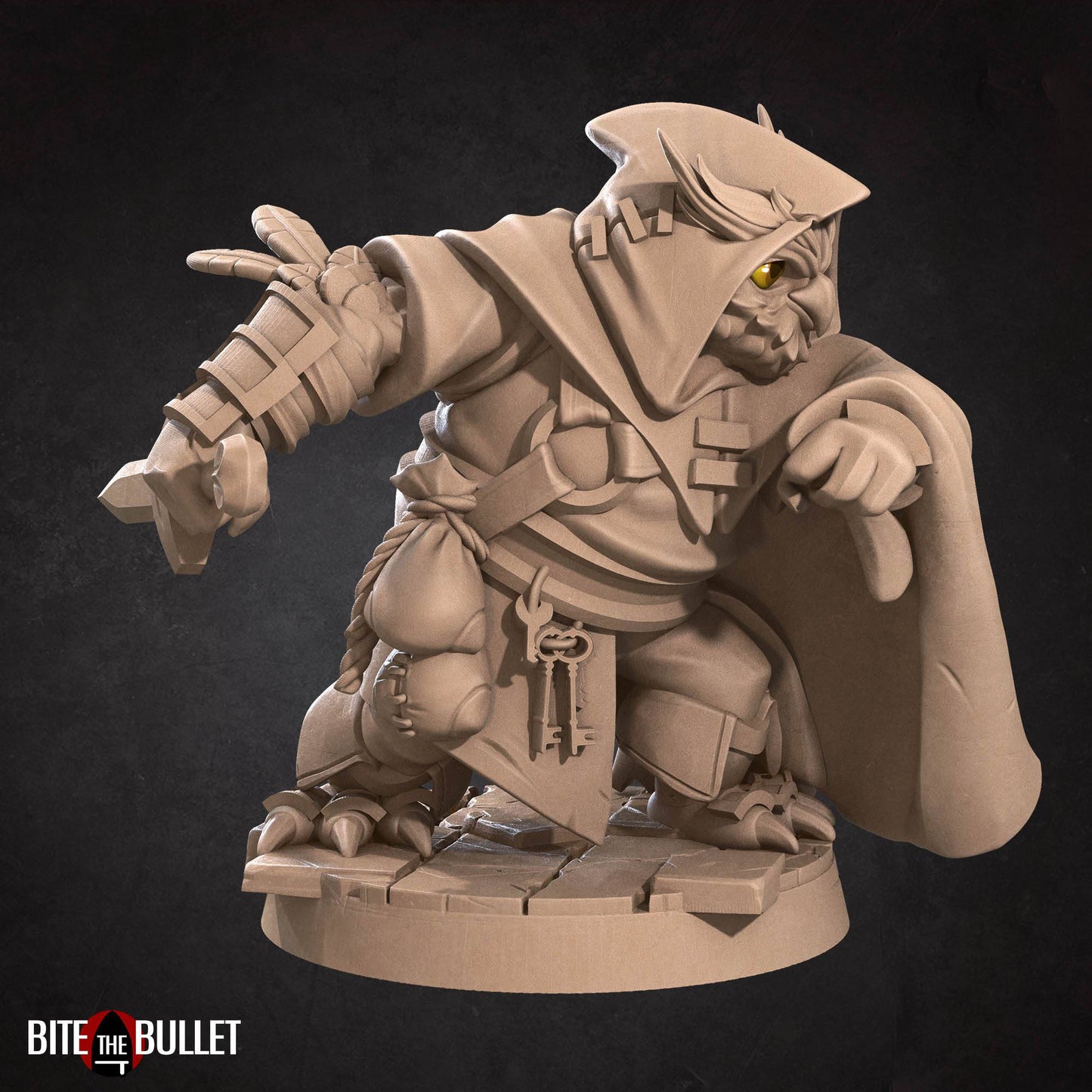 Owlfolk Rogue | D&D Miniature TTRPG Character | Bite the Bullet - Tattles Told 3D