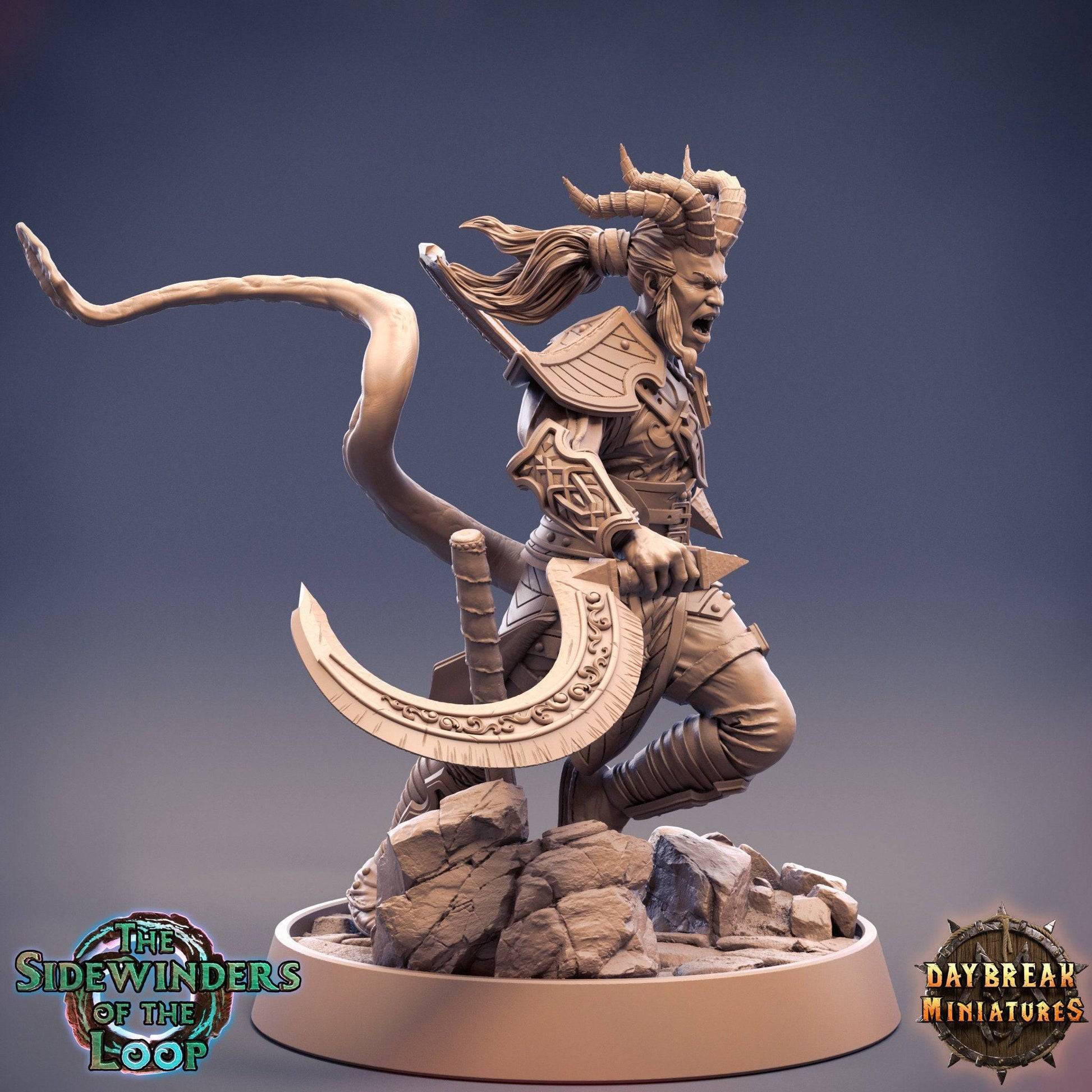 Patrice Pocketeer, Tiefling | TTRPG D&D Miniature | Daybreak Miniatures - Tattles Told 3D