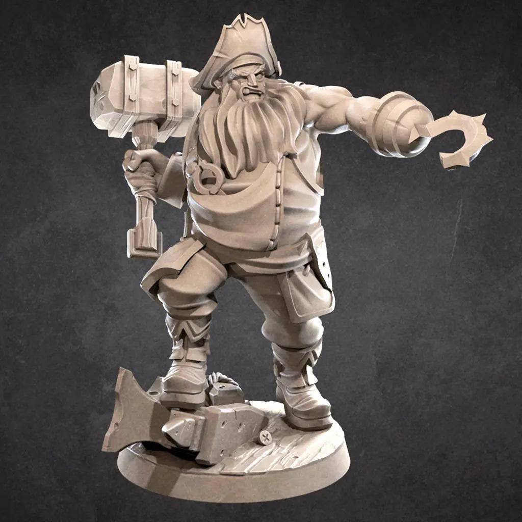 Pirate Blacksmith | D&D Miniature TTRPG Character | Bite the Bullet - Tattles Told 3D