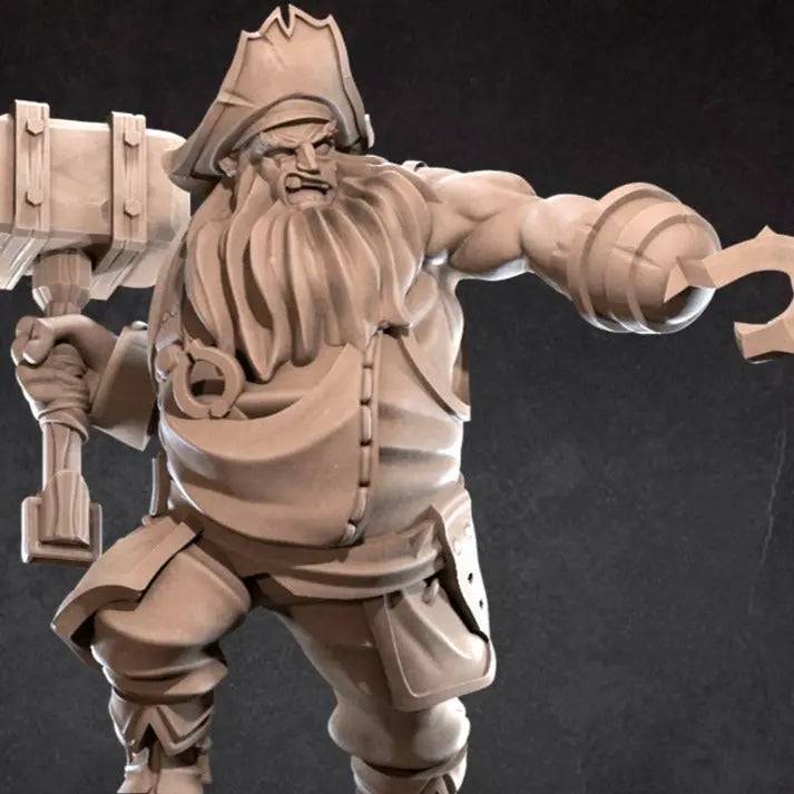 Pirate Blacksmith | D&D Miniature TTRPG Character | Bite the Bullet - Tattles Told 3D