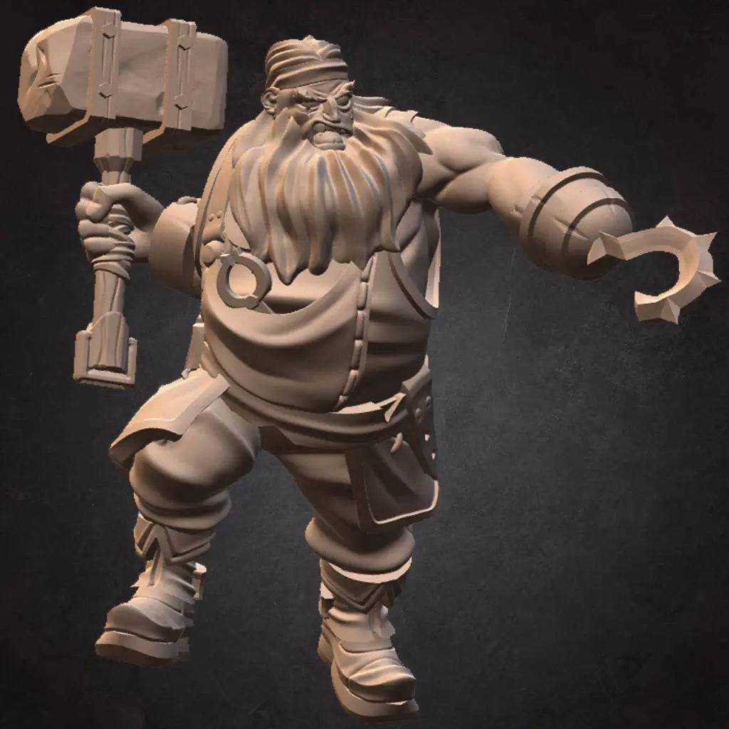 Pirate Blacksmith | D&D Miniature TTRPG Character | Bite the Bullet - Tattles Told 3D