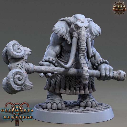 Plaaka Headgear, Loxodon Warrior | TTRPG D&D Miniature | Daybreak Miniatures - Tattles Told 3D