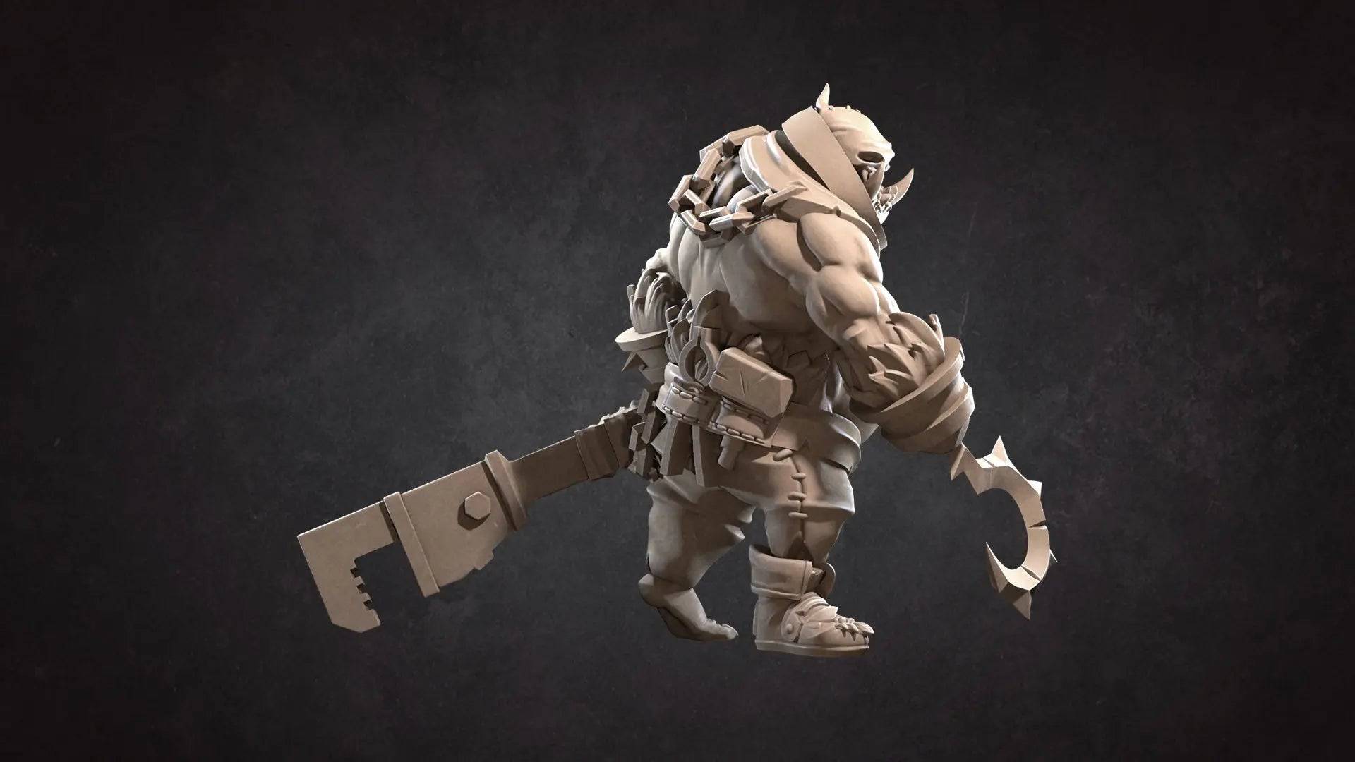 Precious, Blacksmith's Assistant Dragging a Huge Wrench | D&D Miniature TTRPG Character | Bite the Bullet - Tattles Told 3D