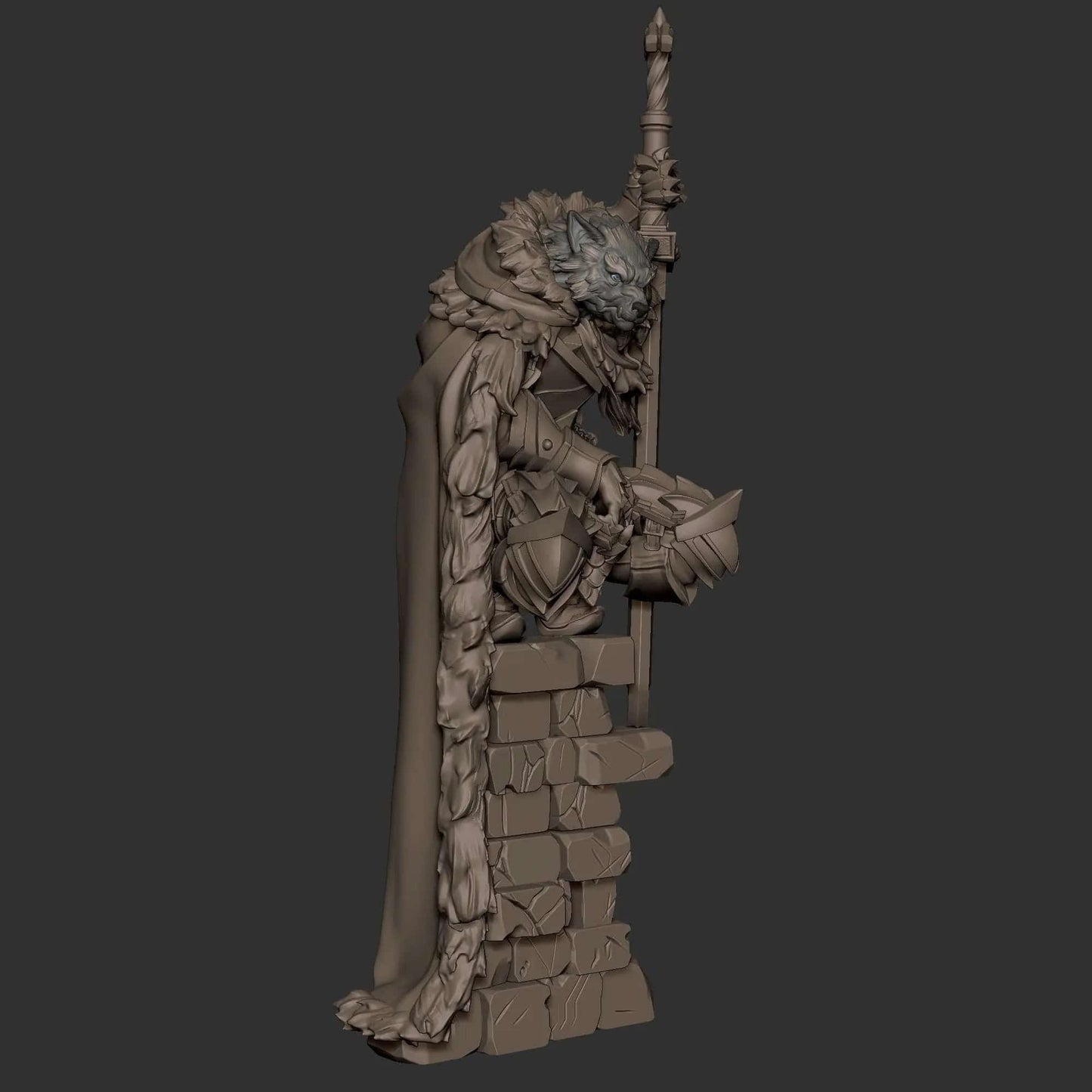 Raidd, Werewolf Soldier Mercenary Warrior | D&D Miniature TTRPG Character | Bite the Bullet - Tattles Told 3D
