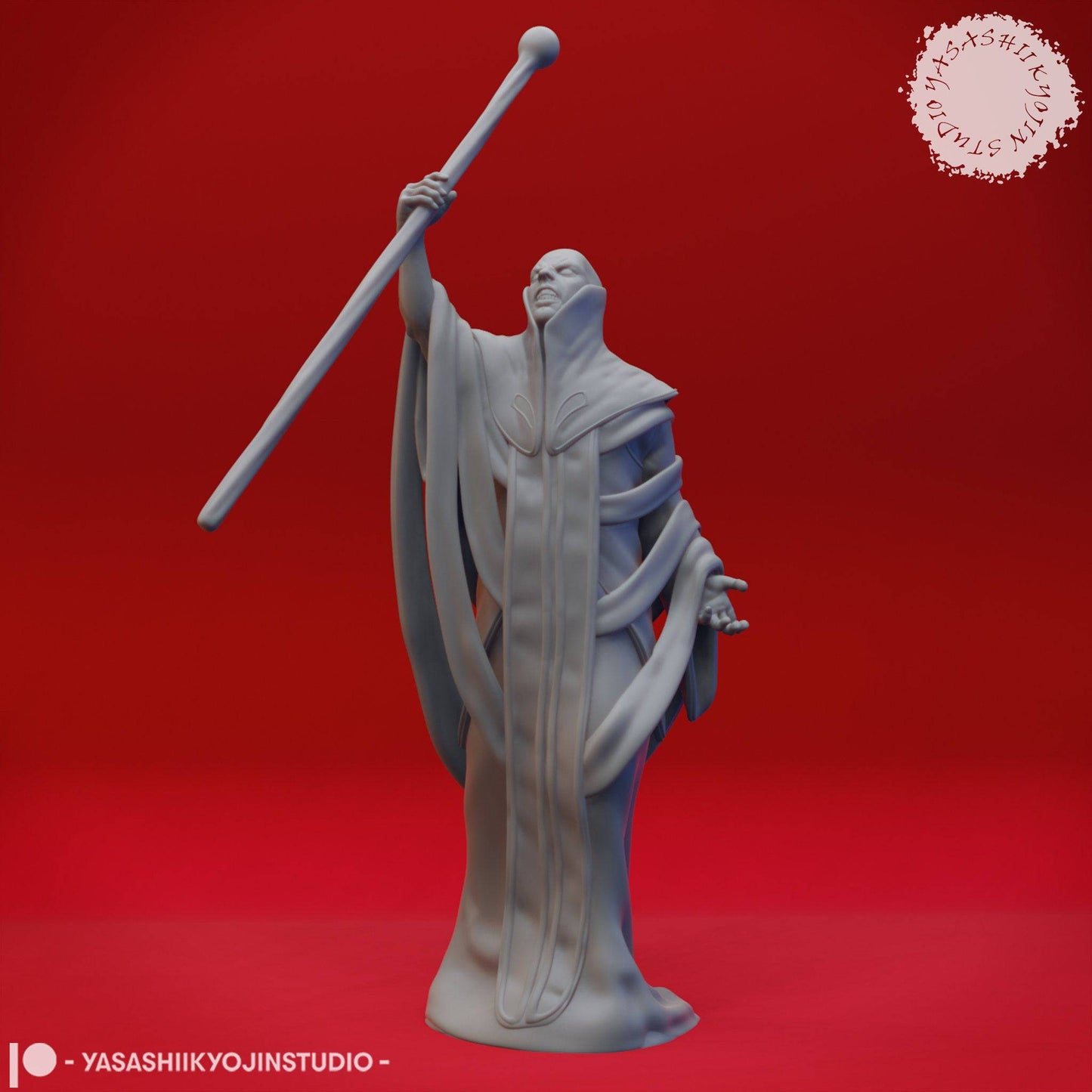 Red Wizard | TTRPG Monster Miniature | Yasashii Kyojin Studio - Tattles Told 3D