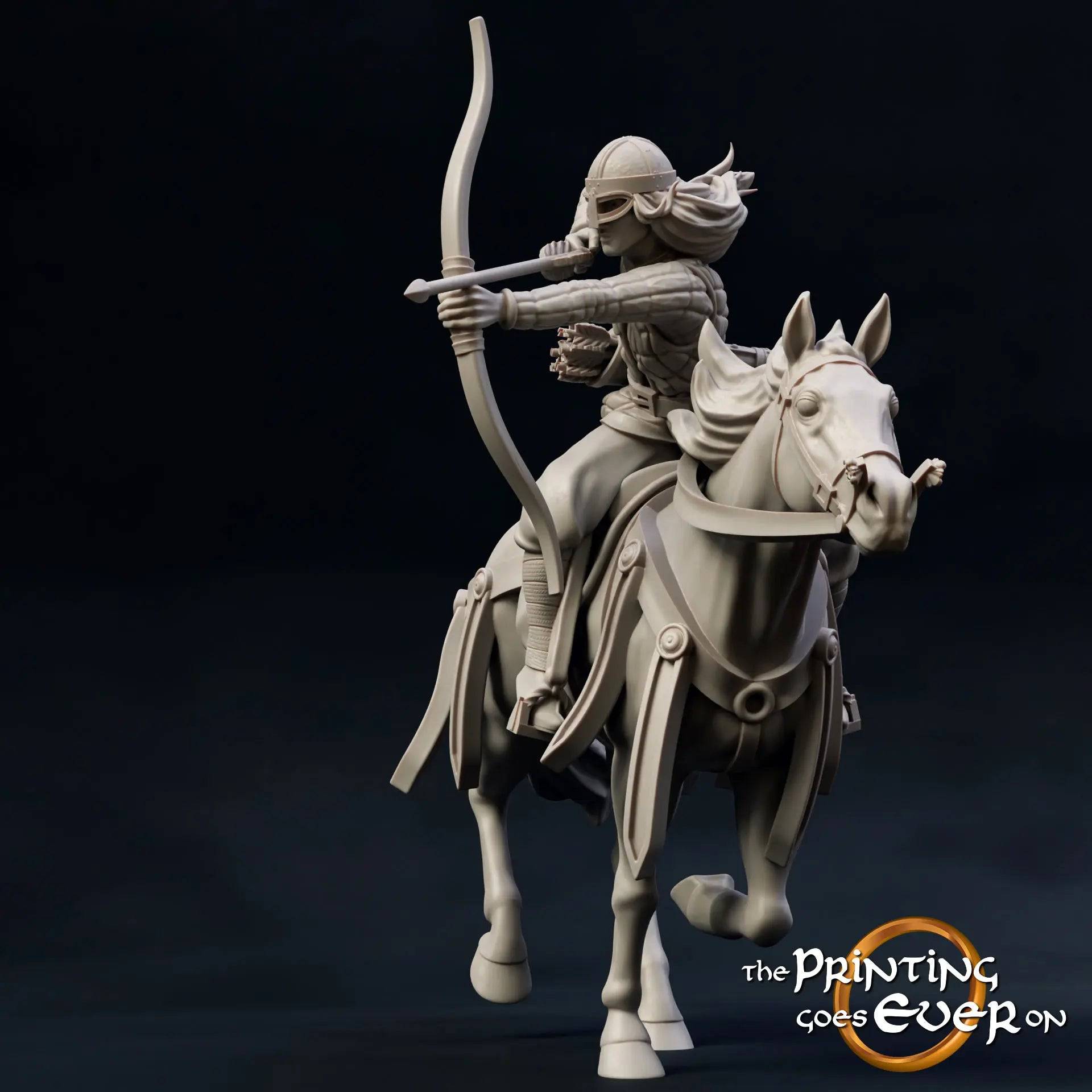 Ridermercia Female Mounted Archer Bowman | D&D Miniature TTRPG Character | DND is a Woman - Tattles Told 3D