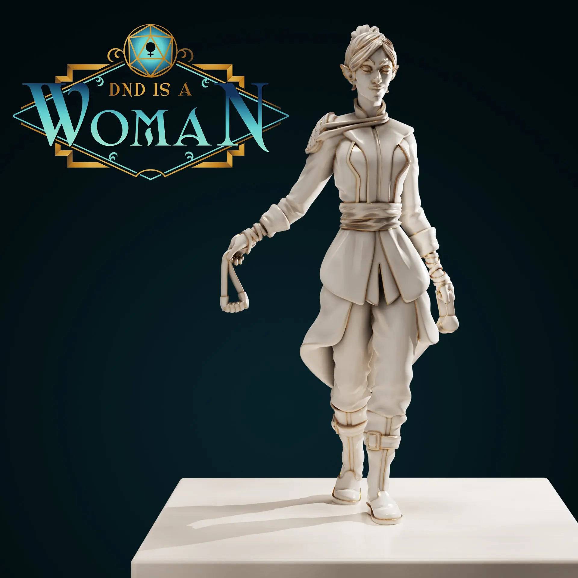 Roshia, Elf Rogue Thief Assassin | D&D Miniature TTRPG Character | DND is a Woman - Tattles Told 3D