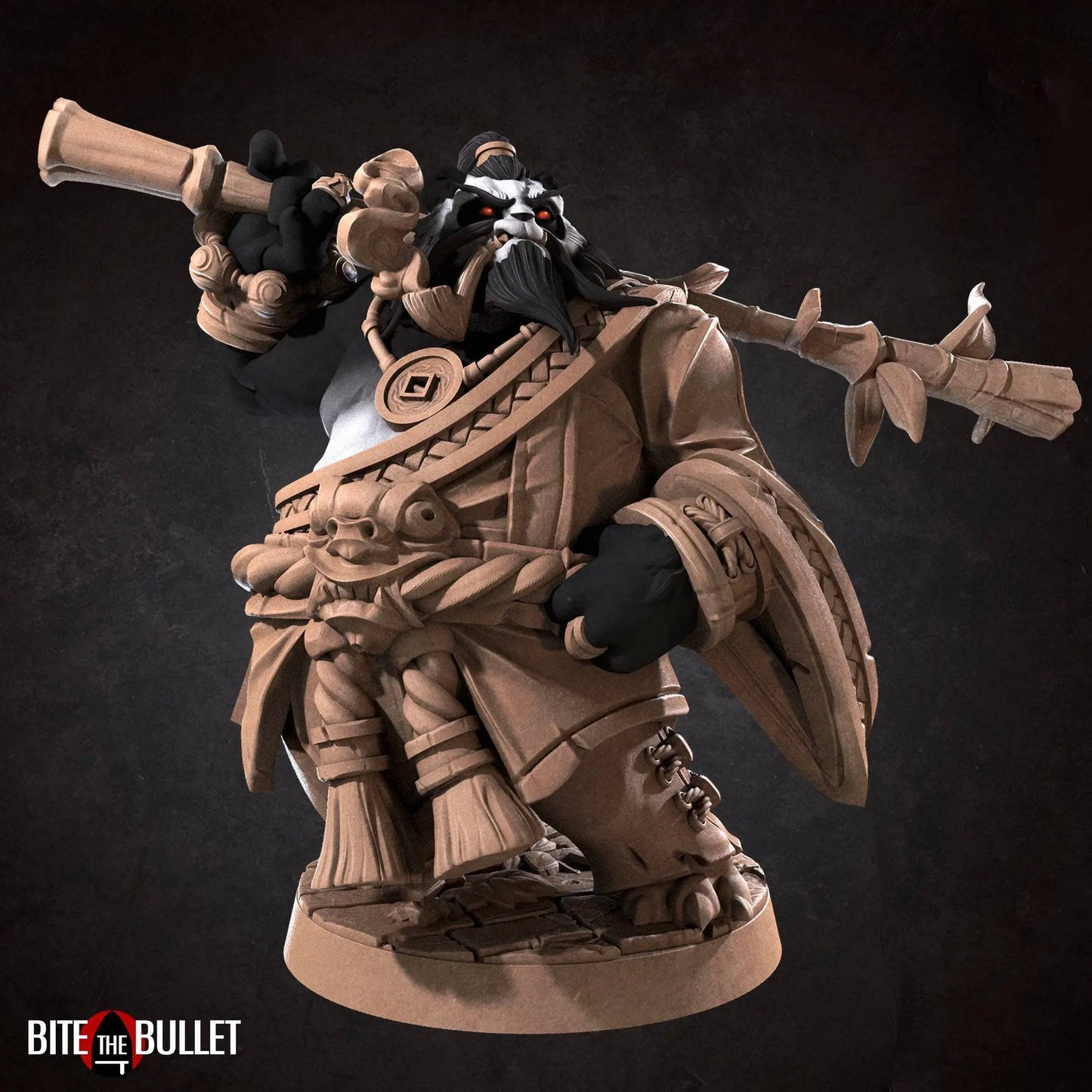 Sam, Panda Dojo Master, Monk, Master | D&D Miniature TTRPG Character | Bite the Bullet - Tattles Told 3D