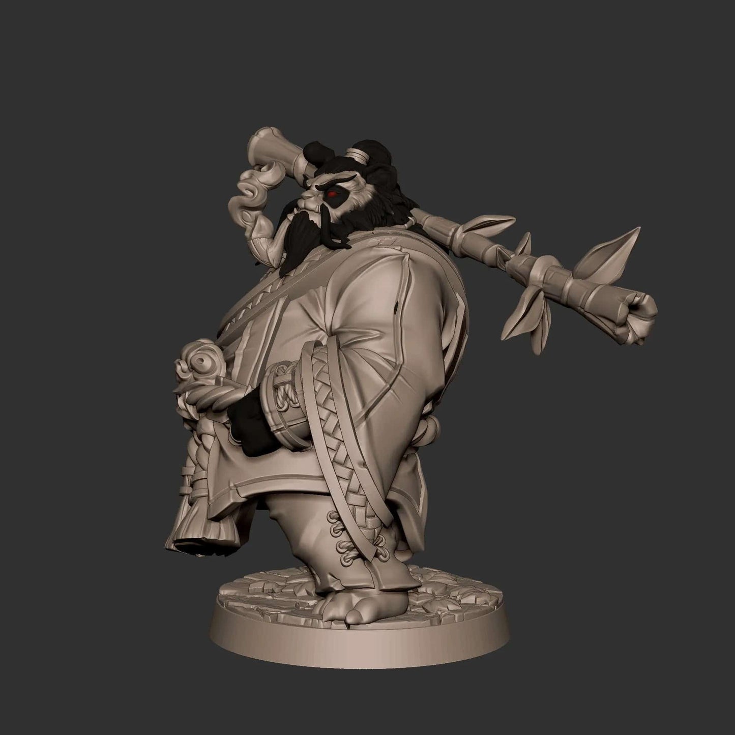 Sam, Panda Dojo Master, Monk, Master | D&D Miniature TTRPG Character | Bite the Bullet - Tattles Told 3D