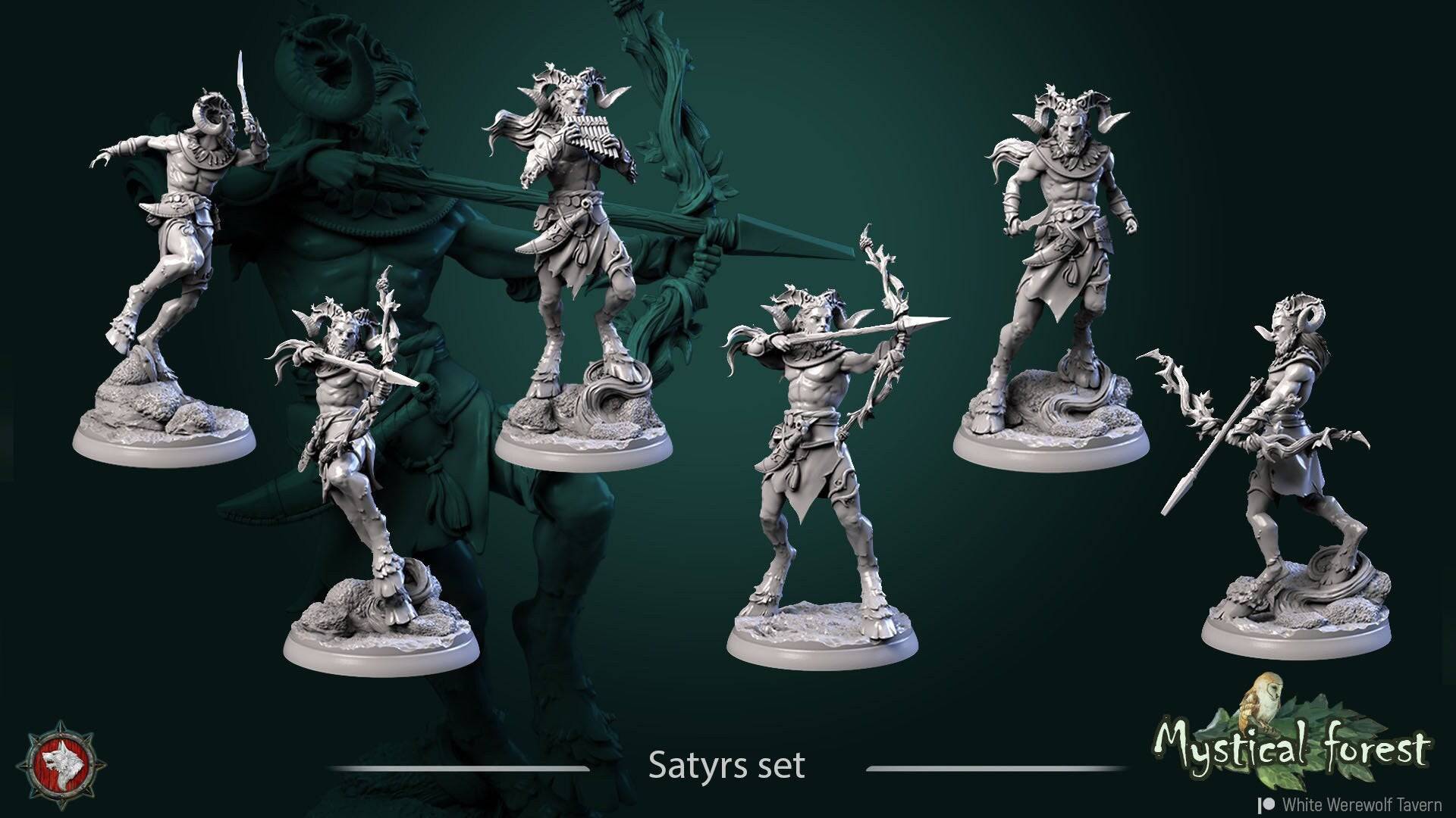 Satyrs | TTRPG Miniature | White Werewolf Tavern - Tattles Told 3D
