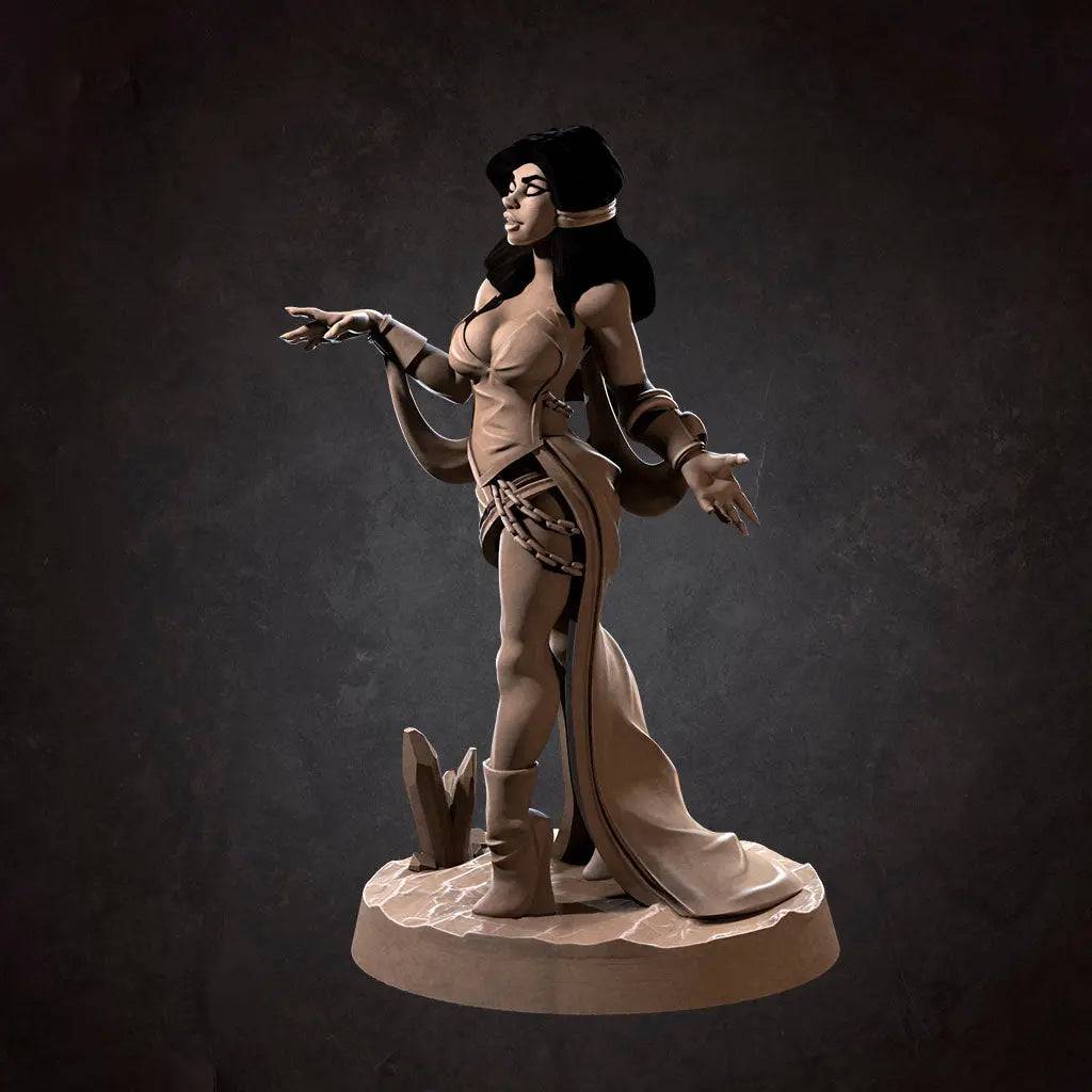 Selena, Puppetmaster with Two Whelps, Lovely Woman | D&D Miniature TTRPG Character | Bite the Bullet - Tattles Told 3D