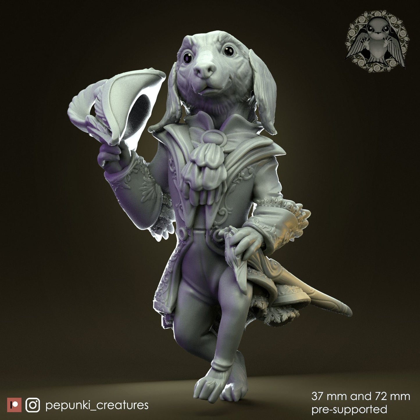 Setter Dog Gentleman | Dungeons and Dragons Tabletop Roleplaying Game Miniature | Pepunki Miniatures - Tattles Told 3D