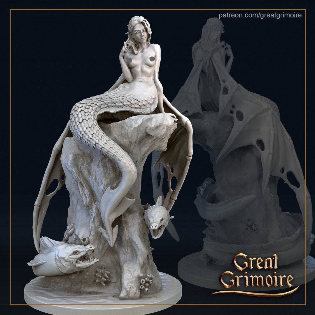 Siren | TTRPG D&D Miniature | Great Grimoire - Tattles Told 3D