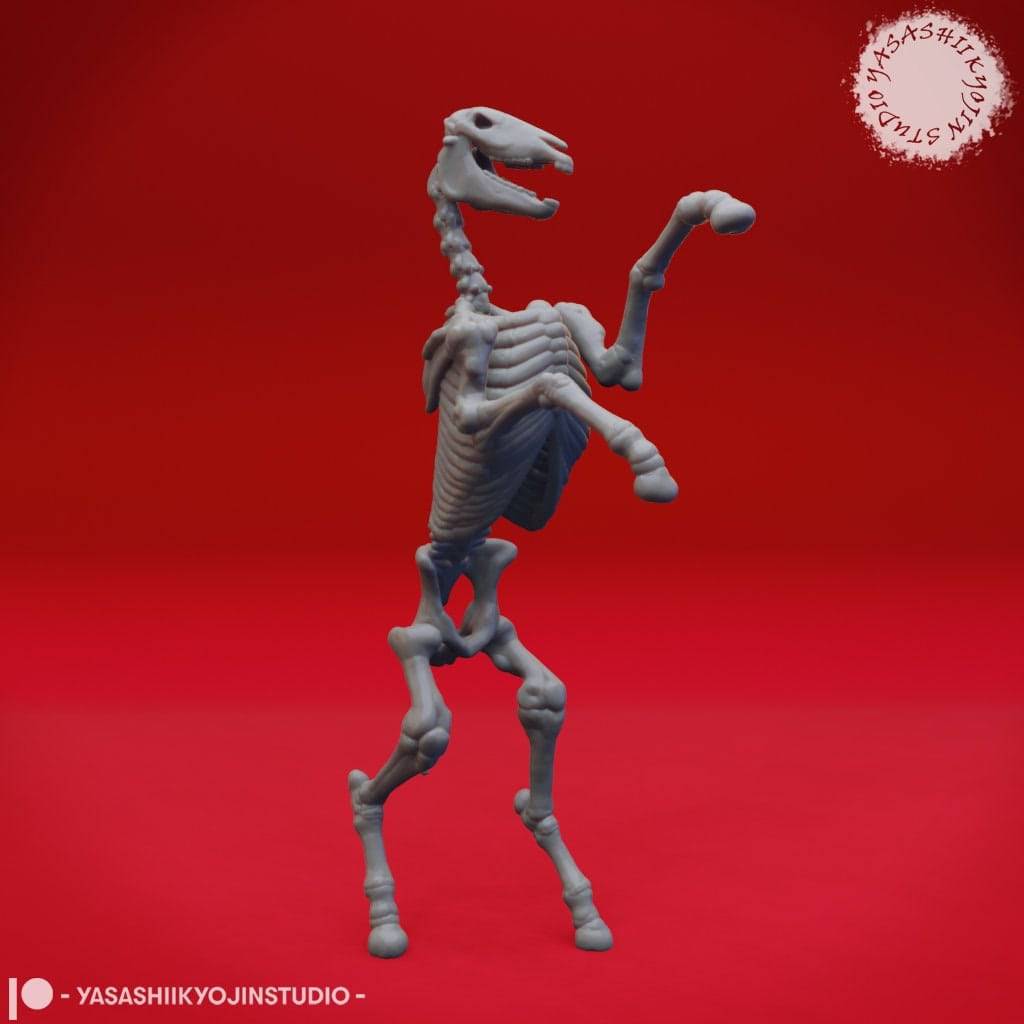 Skeleton Horse | TTRPG Monster Miniature | Yasashii Kyojin Studio - Tattles Told 3D