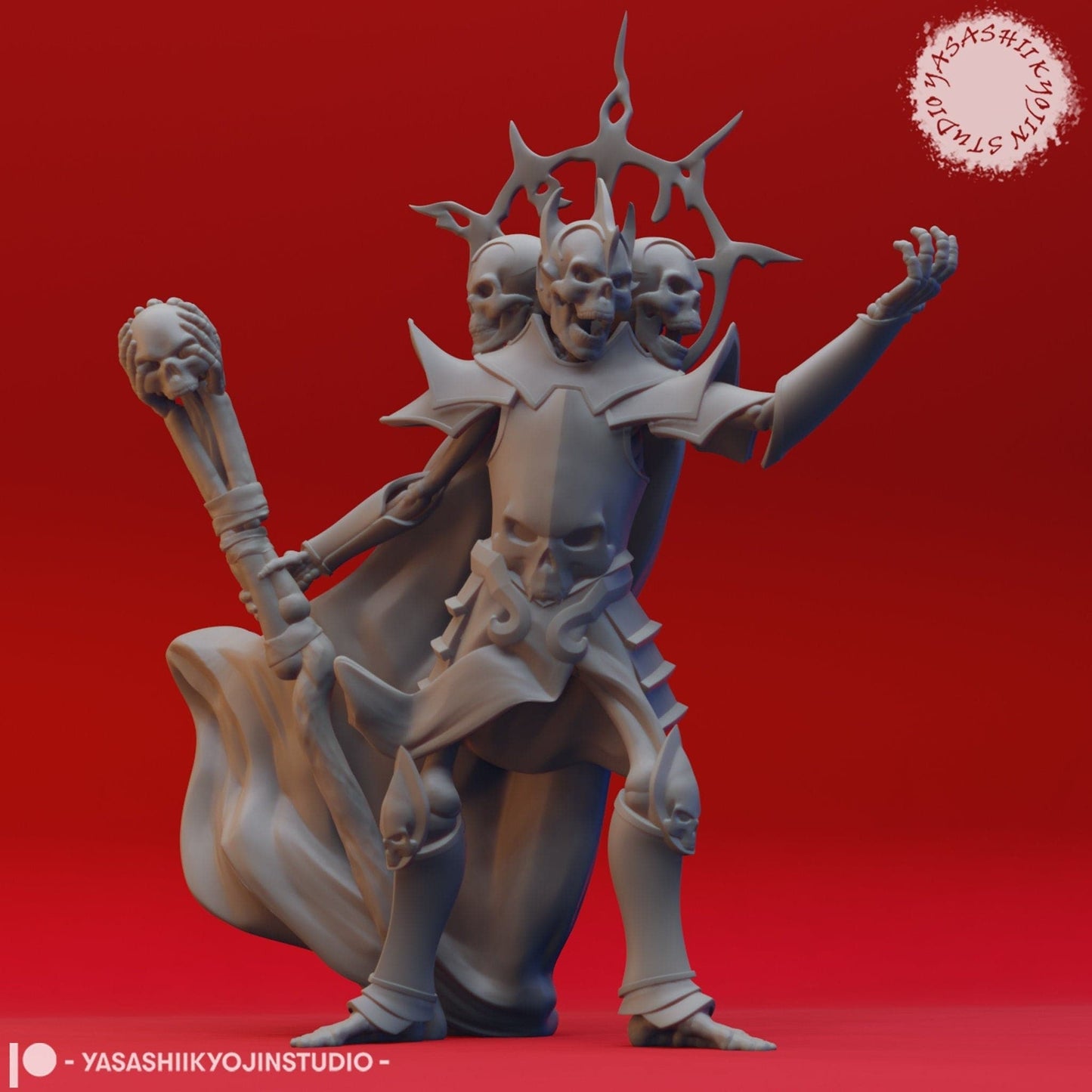 Skull Lord | TTRPG Monster Miniature | Yasashii Kyojin Studio - Tattles Told 3D