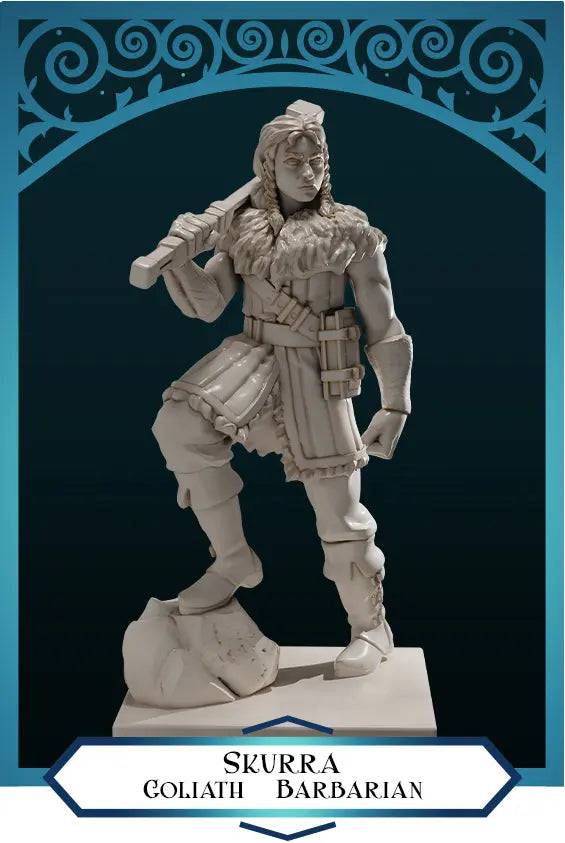 Skurra, Goliath Barbarian | D&D Miniature TTRPG Character | DND is a Woman - Tattles Told 3D