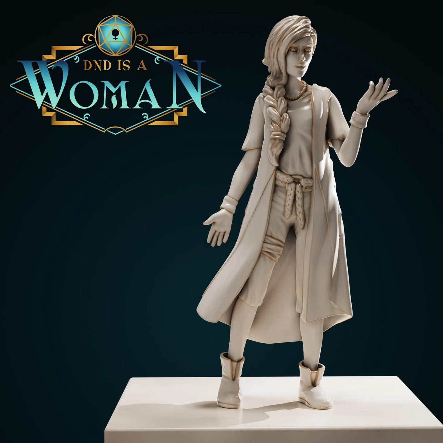 Sophia, Aasimar Sorcerer Mage | D&D Miniature TTRPG Character | DND is a Woman - Tattles Told 3D