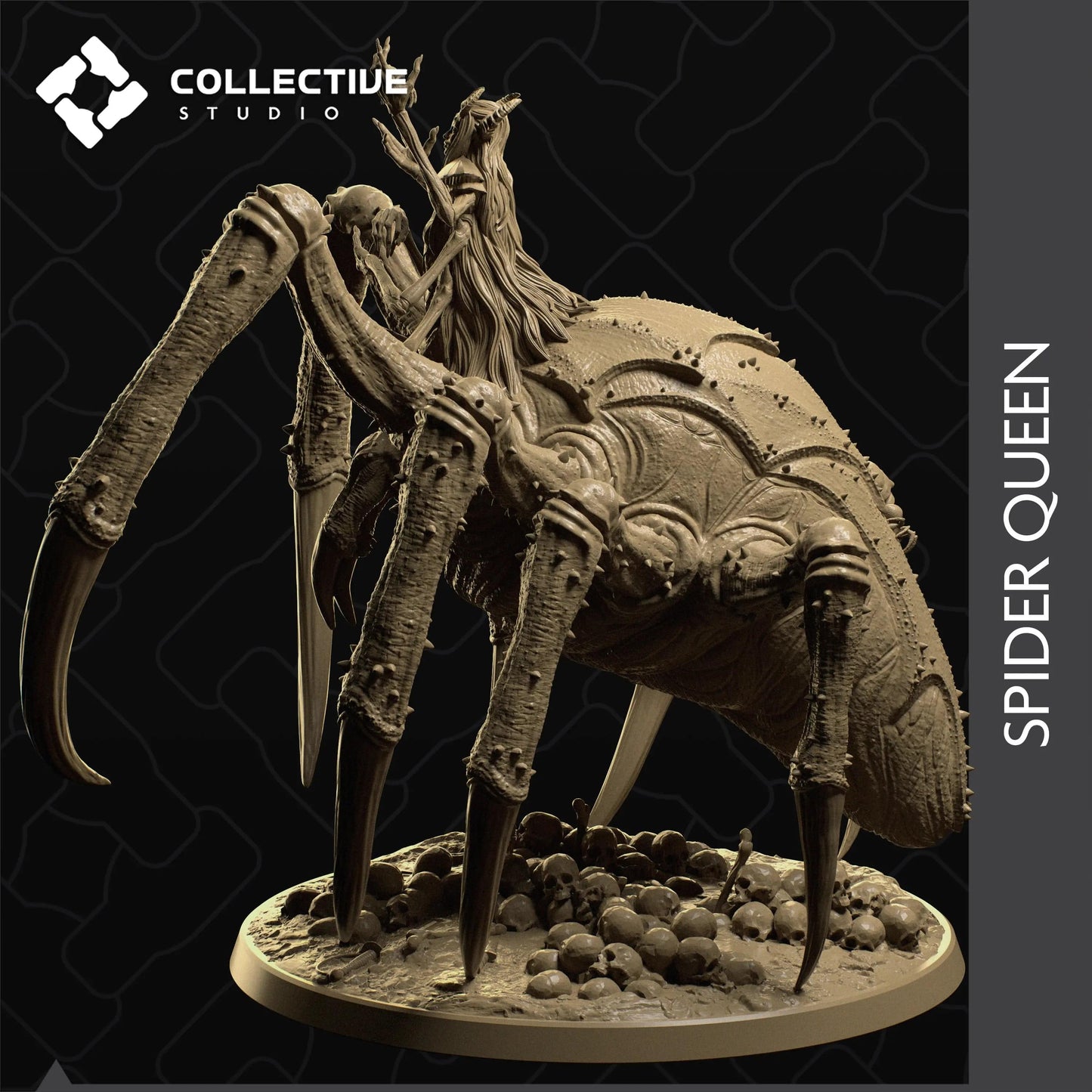 Spider Goddess Queen | D&D TTRPG Monster Miniature | Collective Studio - Tattles Told 3D