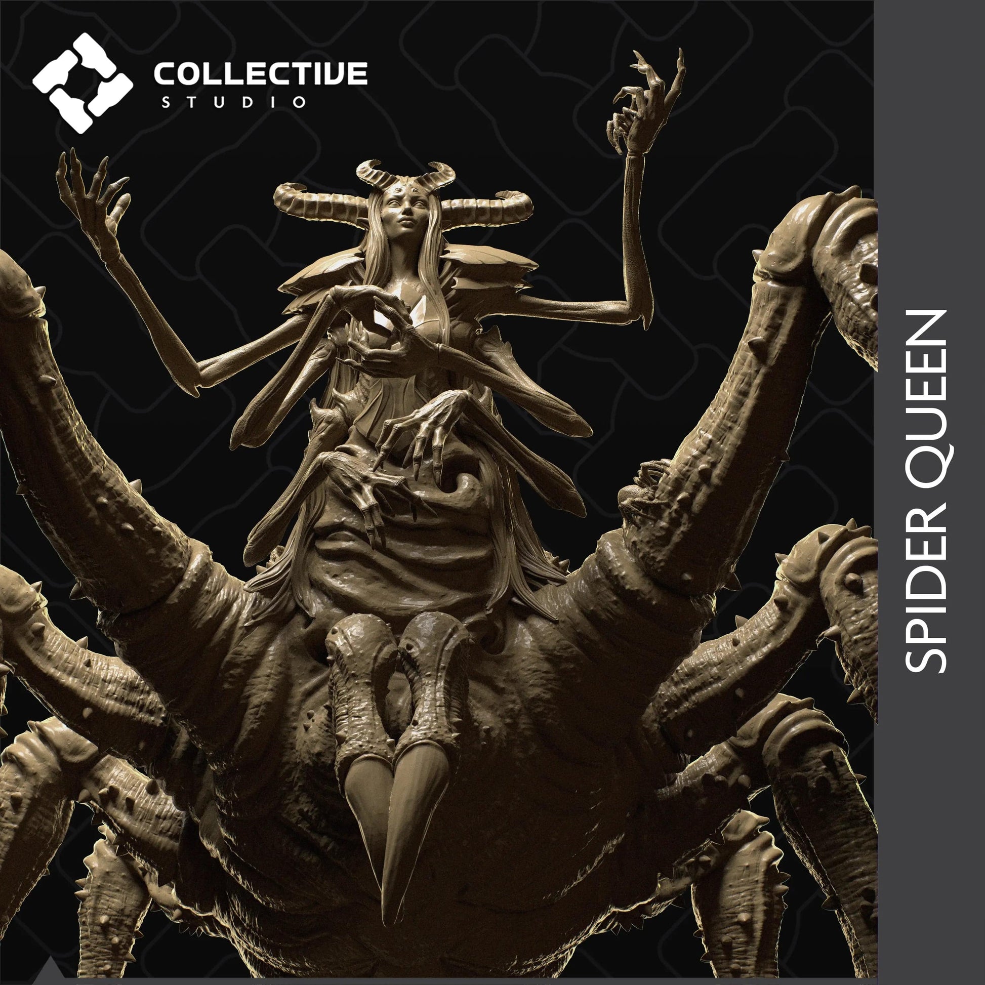 Spider Goddess Queen | D&D TTRPG Monster Miniature | Collective Studio - Tattles Told 3D