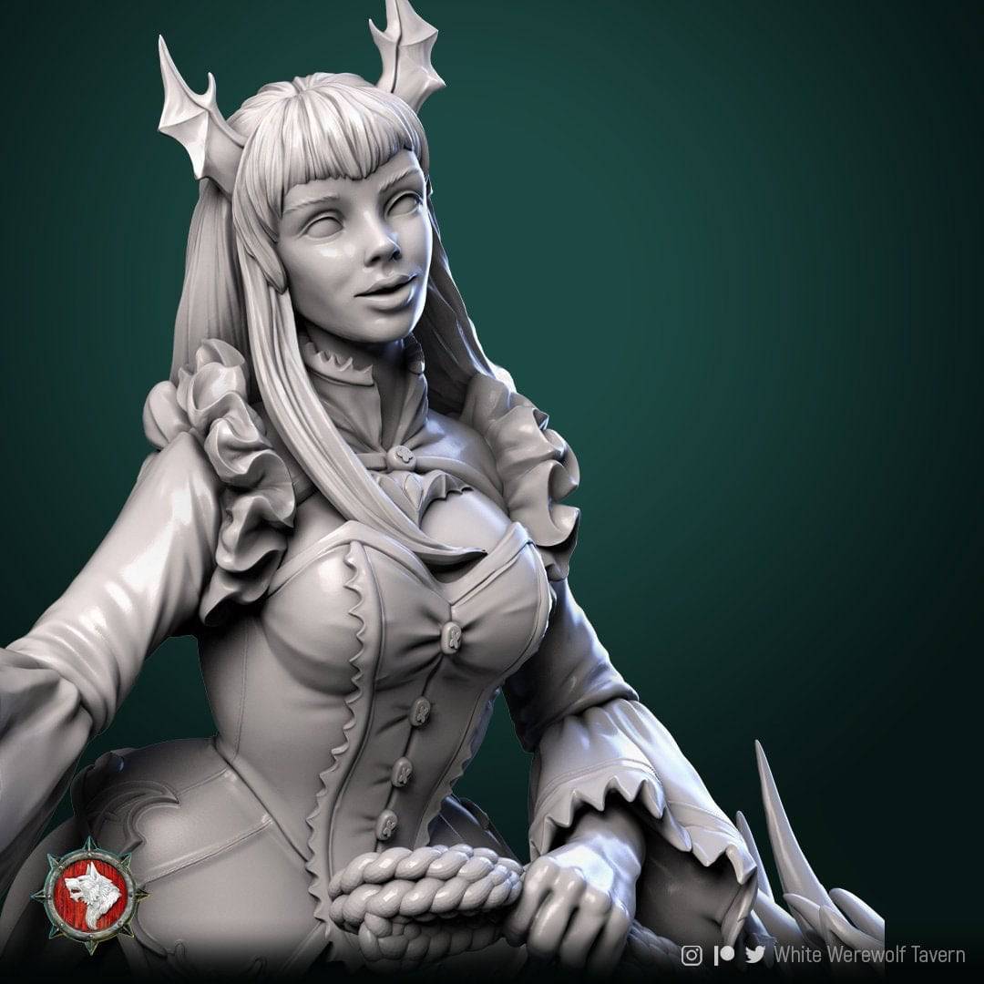 Tanna the Young | TTRPG Miniature | White Werewolf Tavern - Tattles Told 3D