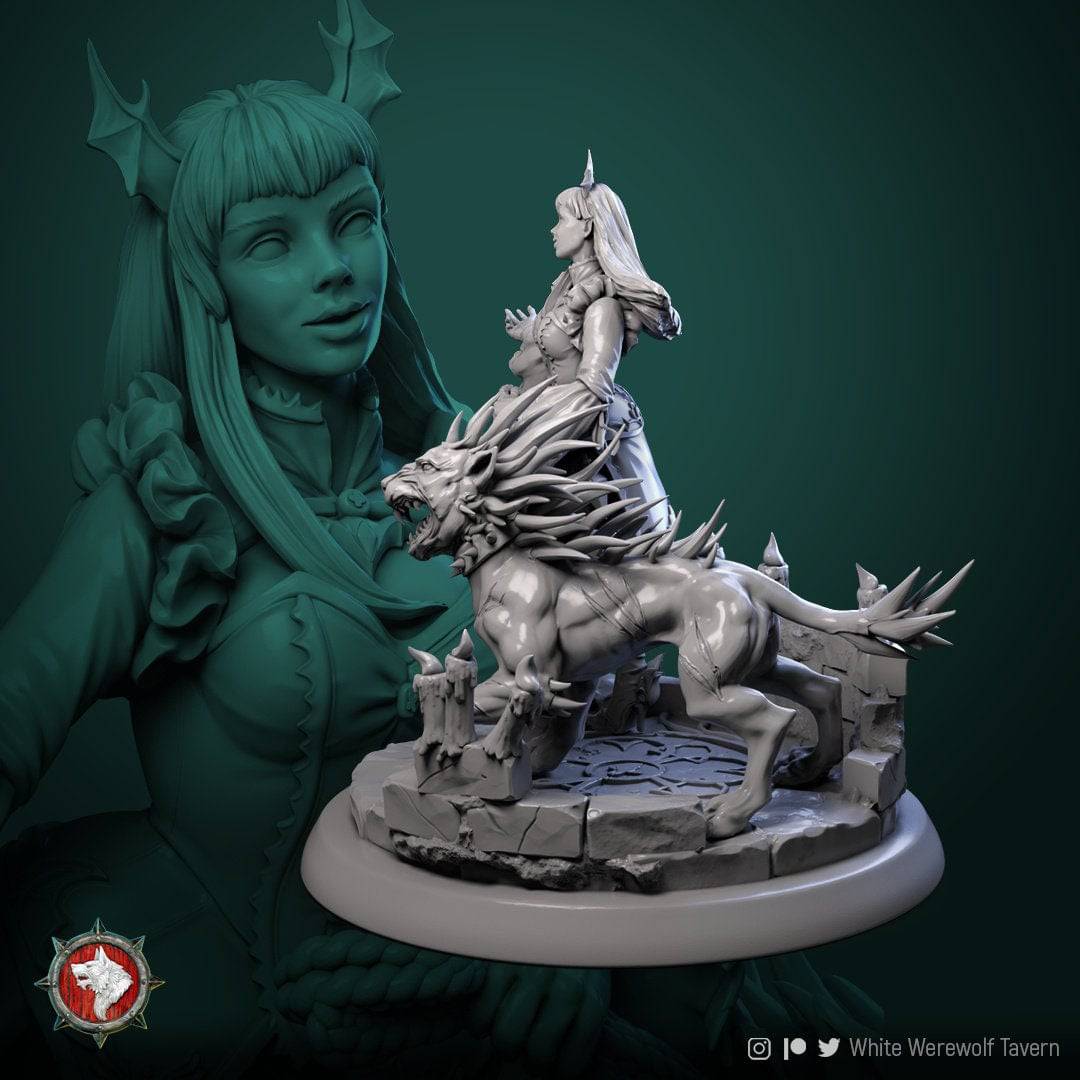 Tanna the Young | TTRPG Miniature | White Werewolf Tavern - Tattles Told 3D