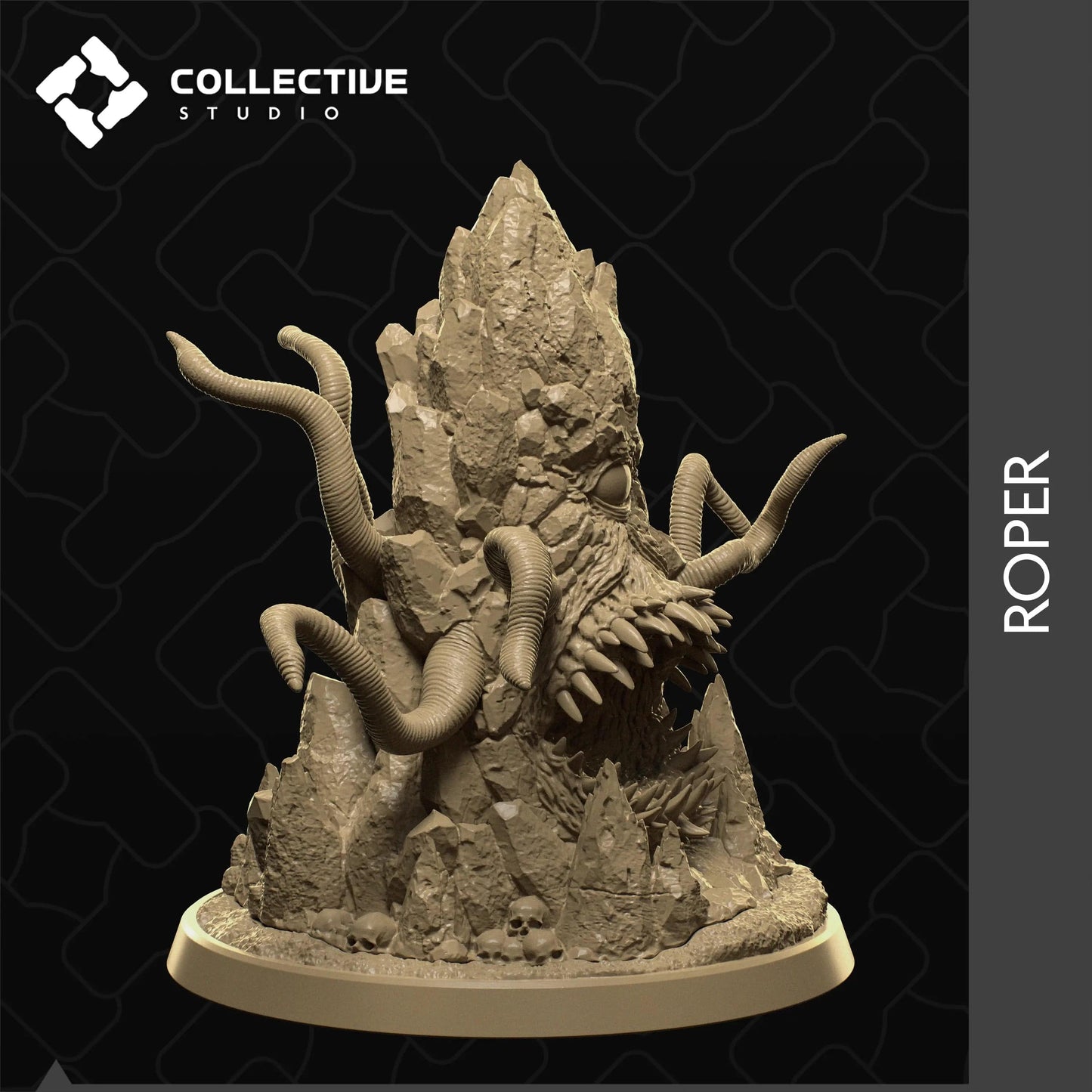 Tentacled Rock Stalagmite, Roper | D&D TTRPG Monster Miniature | Collective Studio - Tattles Told 3D