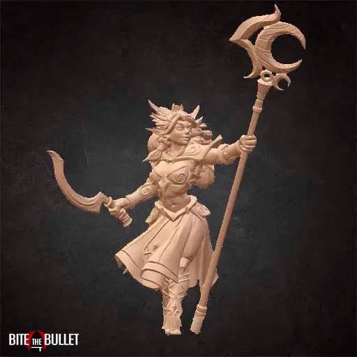 Tiana, Night Moon Elf Sorceress Mage Wizard | D&D Miniature TTRPG Character | Bite the Bullet - Tattles Told 3D