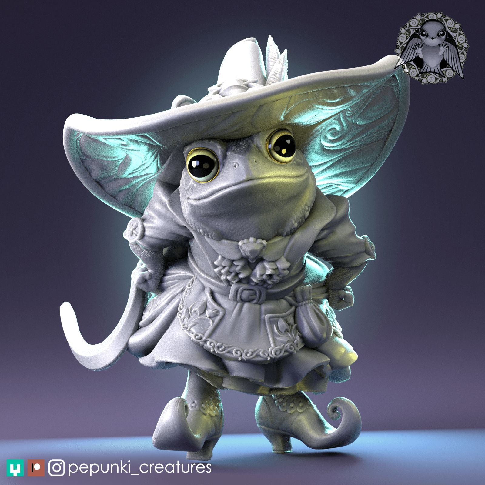 Toad Witch Sassy | Dungeons and Dragons Tabletop Roleplaying Game Miniature | Pepunki Miniatures - Tattles Told 3D